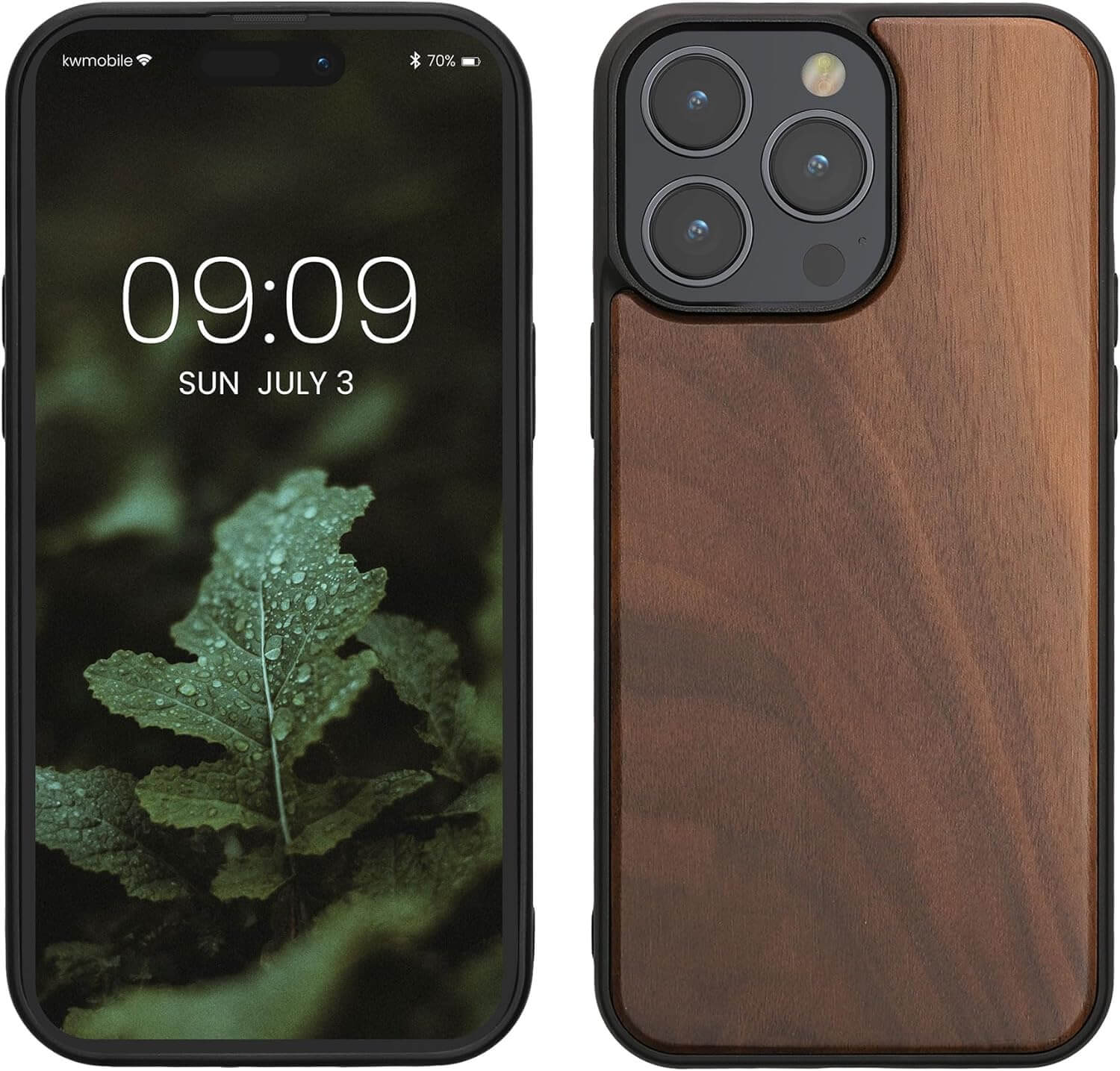 KW iPhone 15 Pro Max Θήκη από Φυσικό Ξύλο - Dark Brown - 62010.18