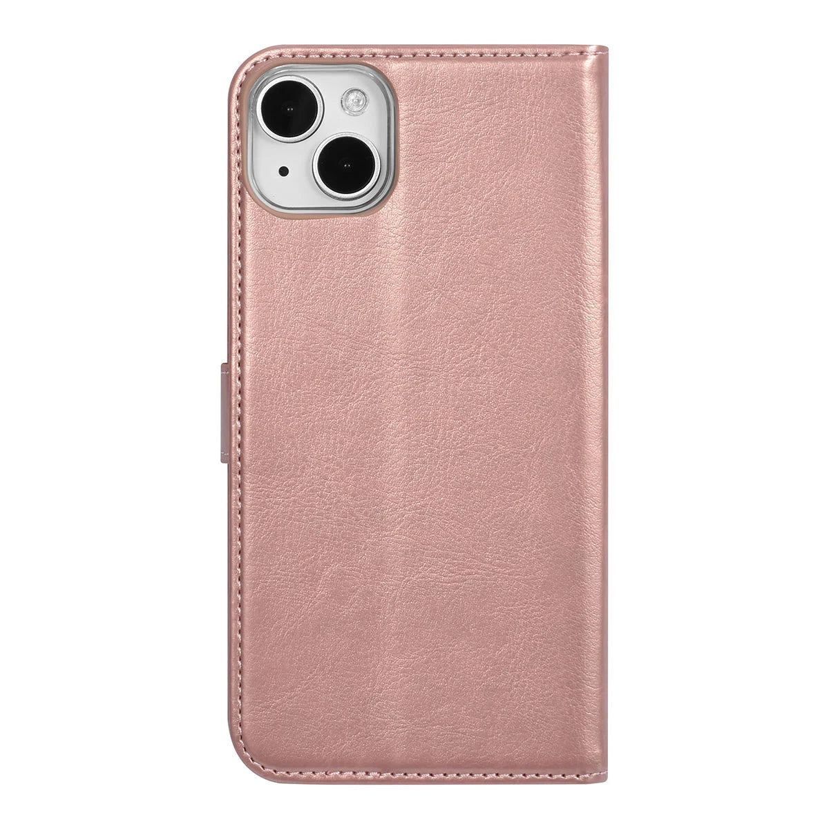 Tuniq iPhone 15 Plus / 14 Plus - Θήκη Πορτοφόλι Stand από Δερματίνη - Rose Gold
