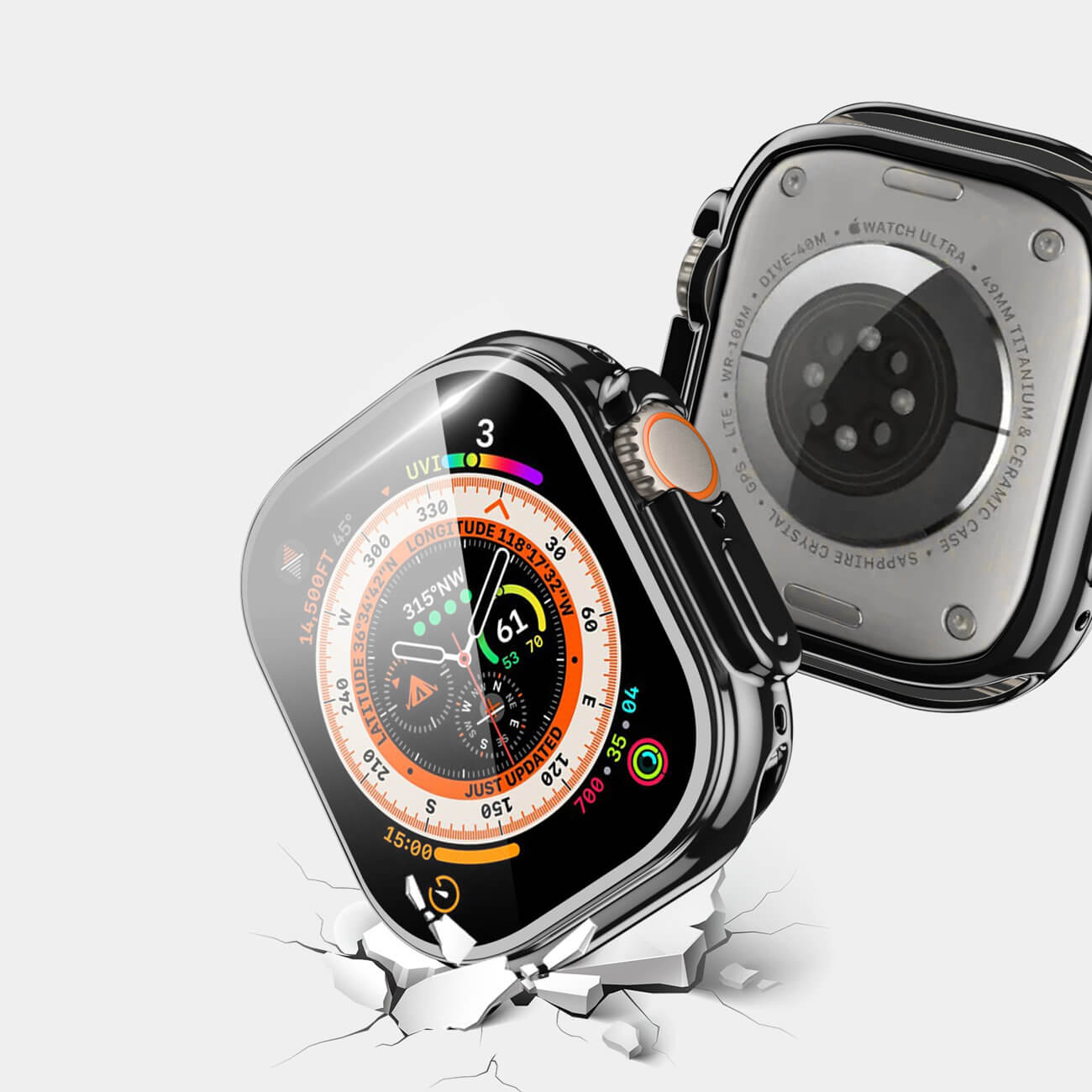 Dux Ducis Θήκη Apple Watch Ultra (1/2/3) - 49mm Samo Case Σιλικόνης - Black