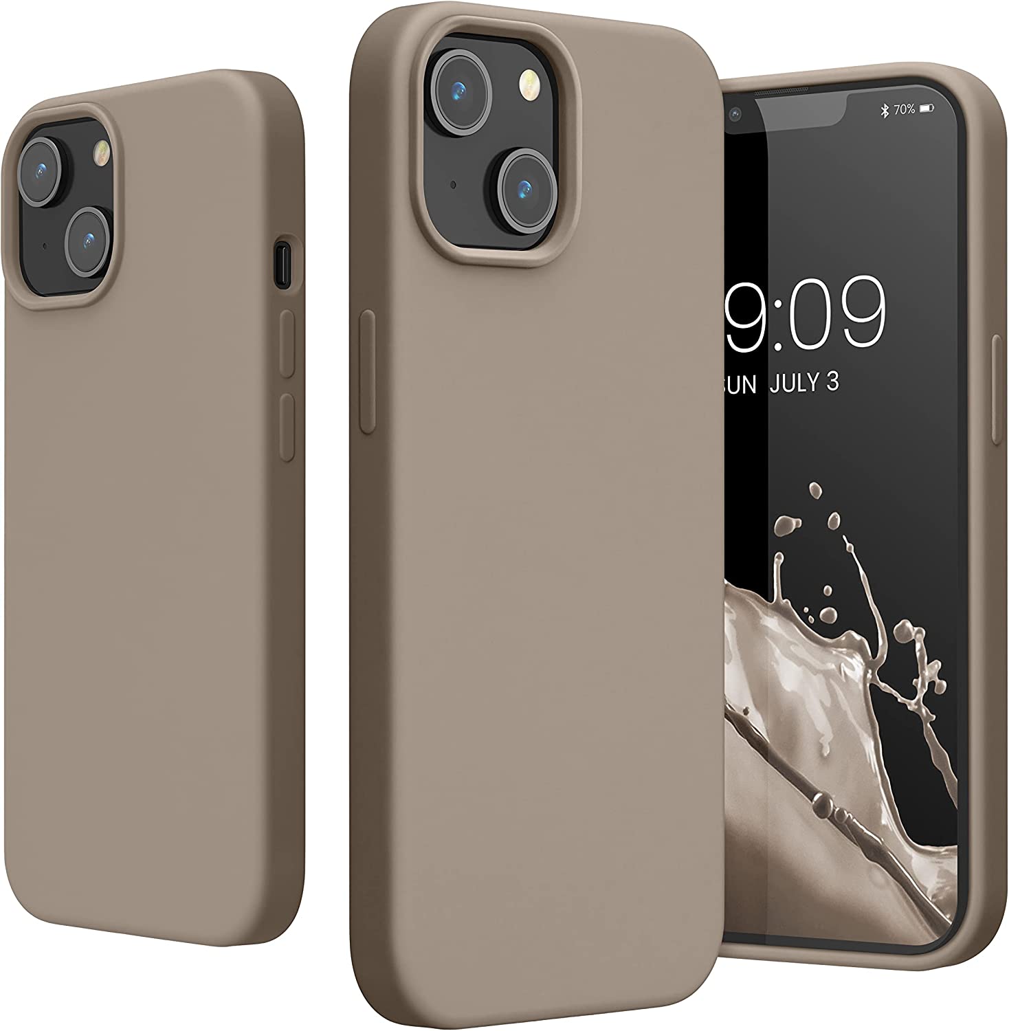 KW iPhone 14 Θήκη Σιλικόνης TPU - Taupe - 59071.43