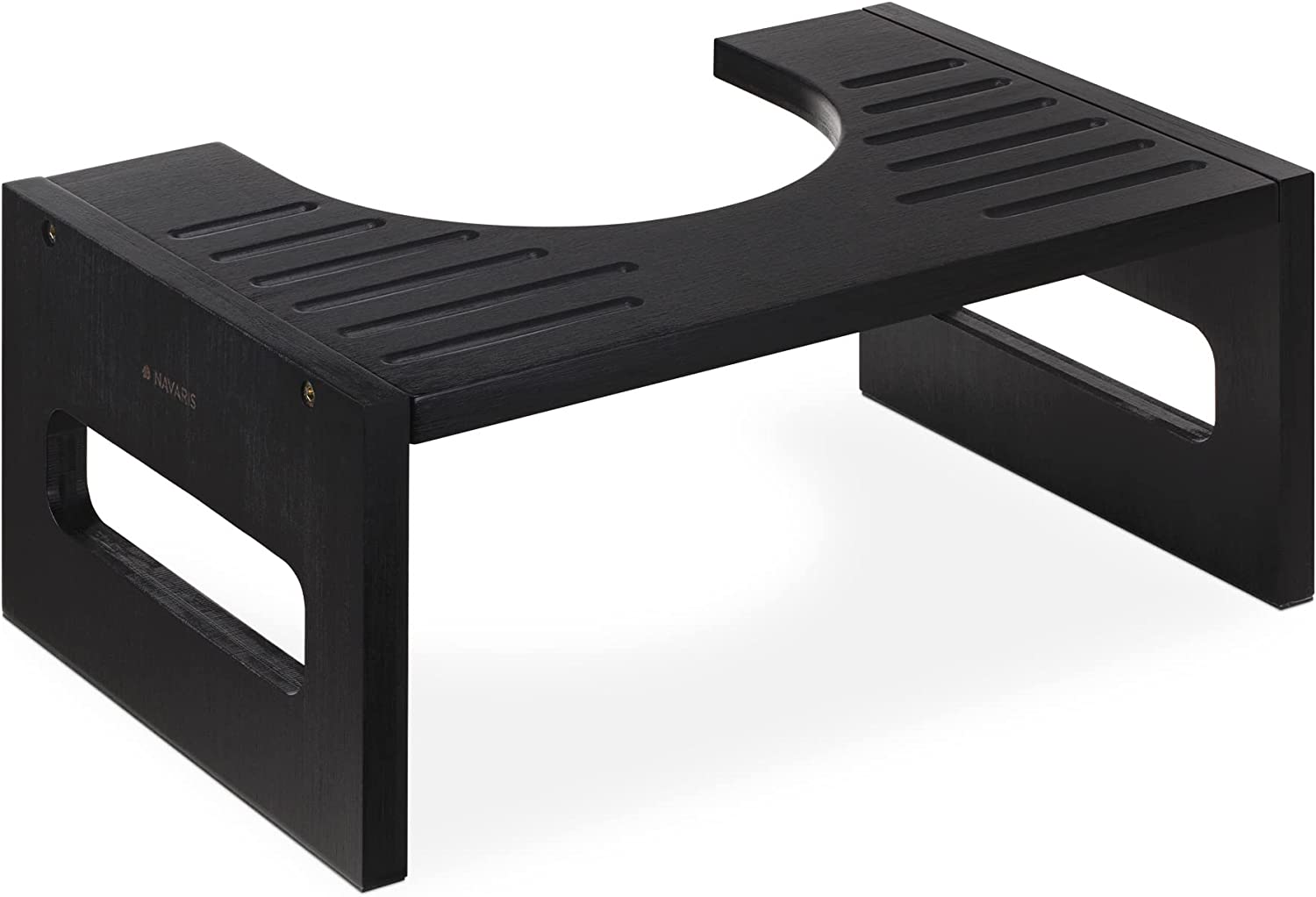 Navaris Σκαμπό Τουαλέτας από Μπαμπού - Black - 56084.03