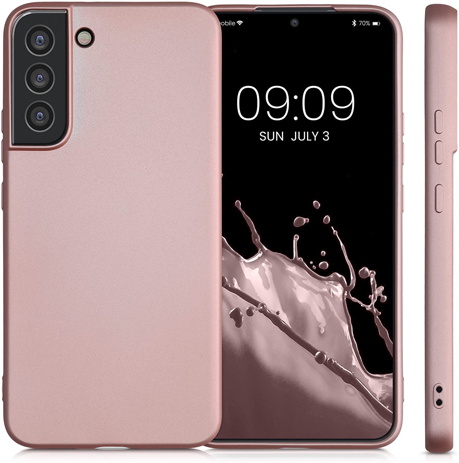 KW Samsung Galaxy S22 Plus Θήκη Σιλικόνης - Metallic Rose Gold - 56762.31