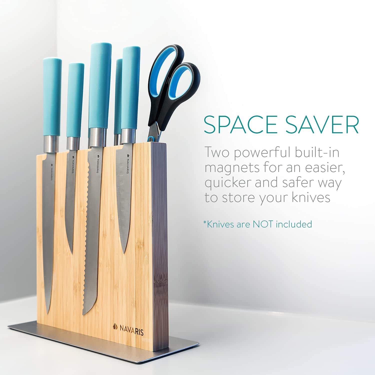 Navaris Double Sided Wooden Magnetic Knife Holder Μαγνητική Ξύλινη Βάση Μαχαιριών Διπλής Όψεως - Acacia - 50416.025.01