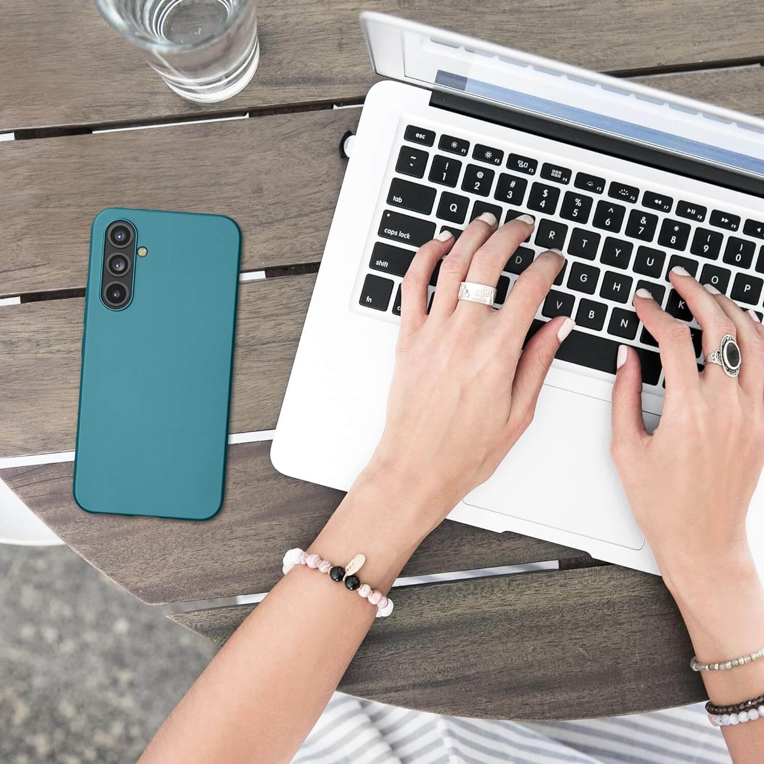 KW Samsung Galaxy A54 5G Θήκη Σιλικόνης TPU - Metallic Caribbean Blue - 60797.251