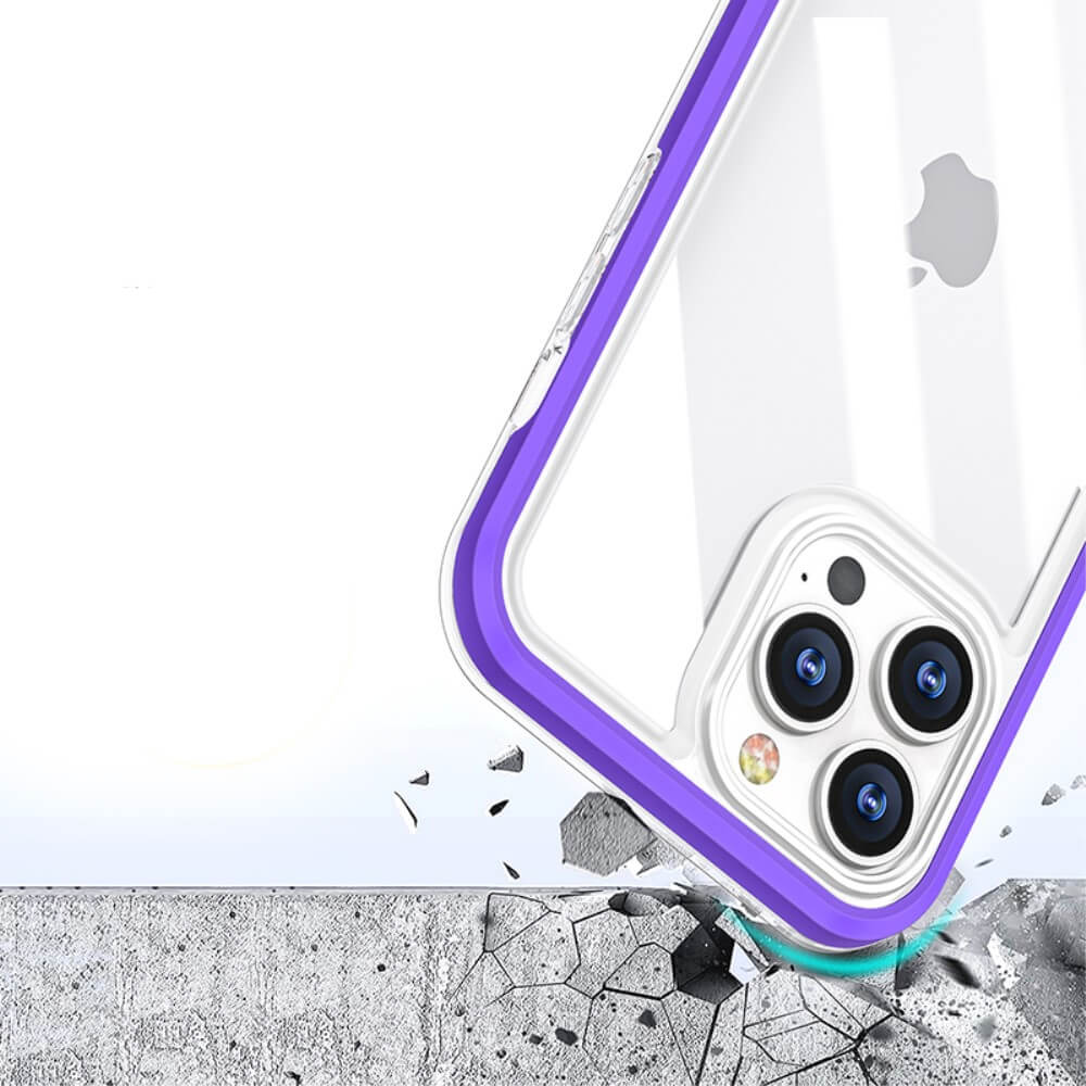 Erbord iPhone 13 Pro Hybrid Frame Σκληρή Θήκη - Purple / Διάφανη