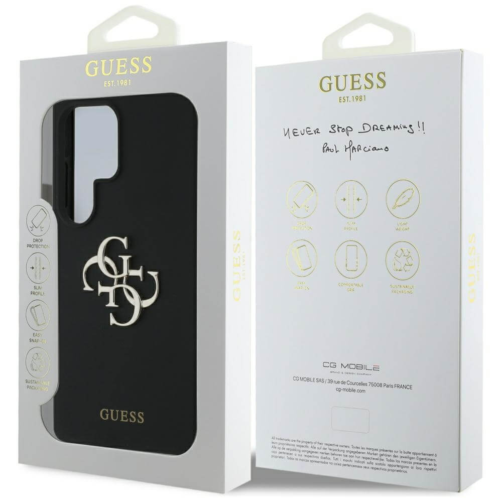 Guess Samsung Galaxy S25 Ultra Silicone Big 4G Logo Bottom Script Θήκη Σιλικόνης - Black - GUHCS25LS4SMDK