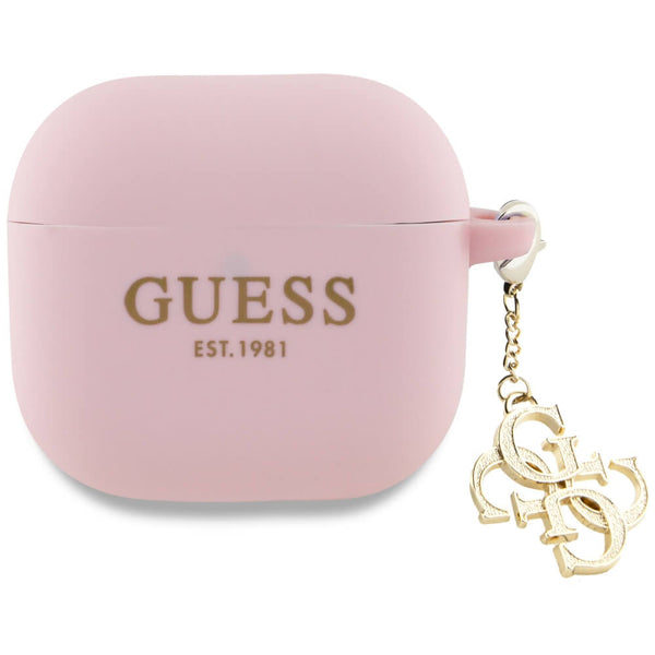 Guess AirPods 4 Θήκη Σιλικόνης - Silicone 4G Charm - Pink