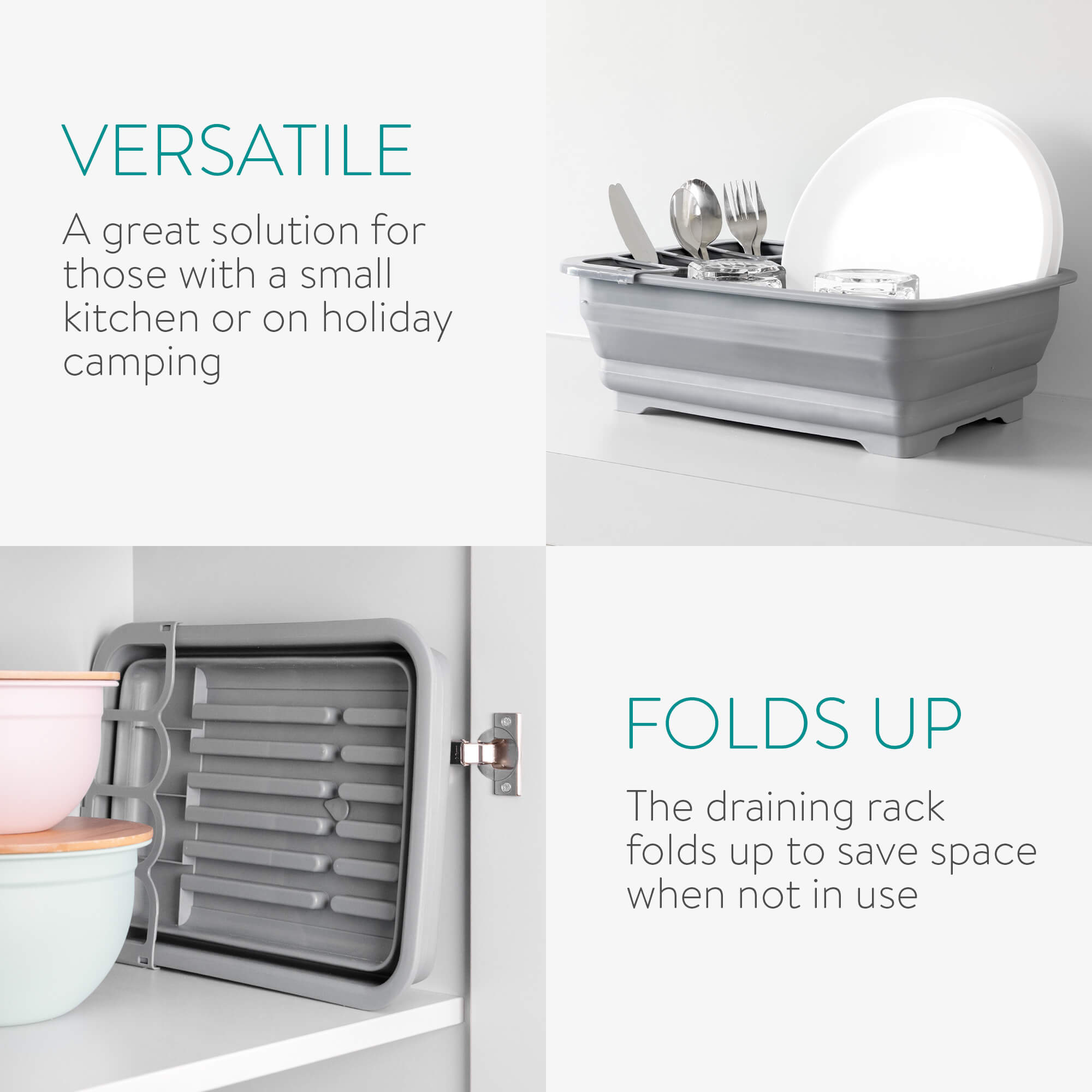 Navaris Στεγνωτήριο Πιάτων - Μαχαιροπίρουνων - Grey - 37 x 27 x 12 cm - 52539.03