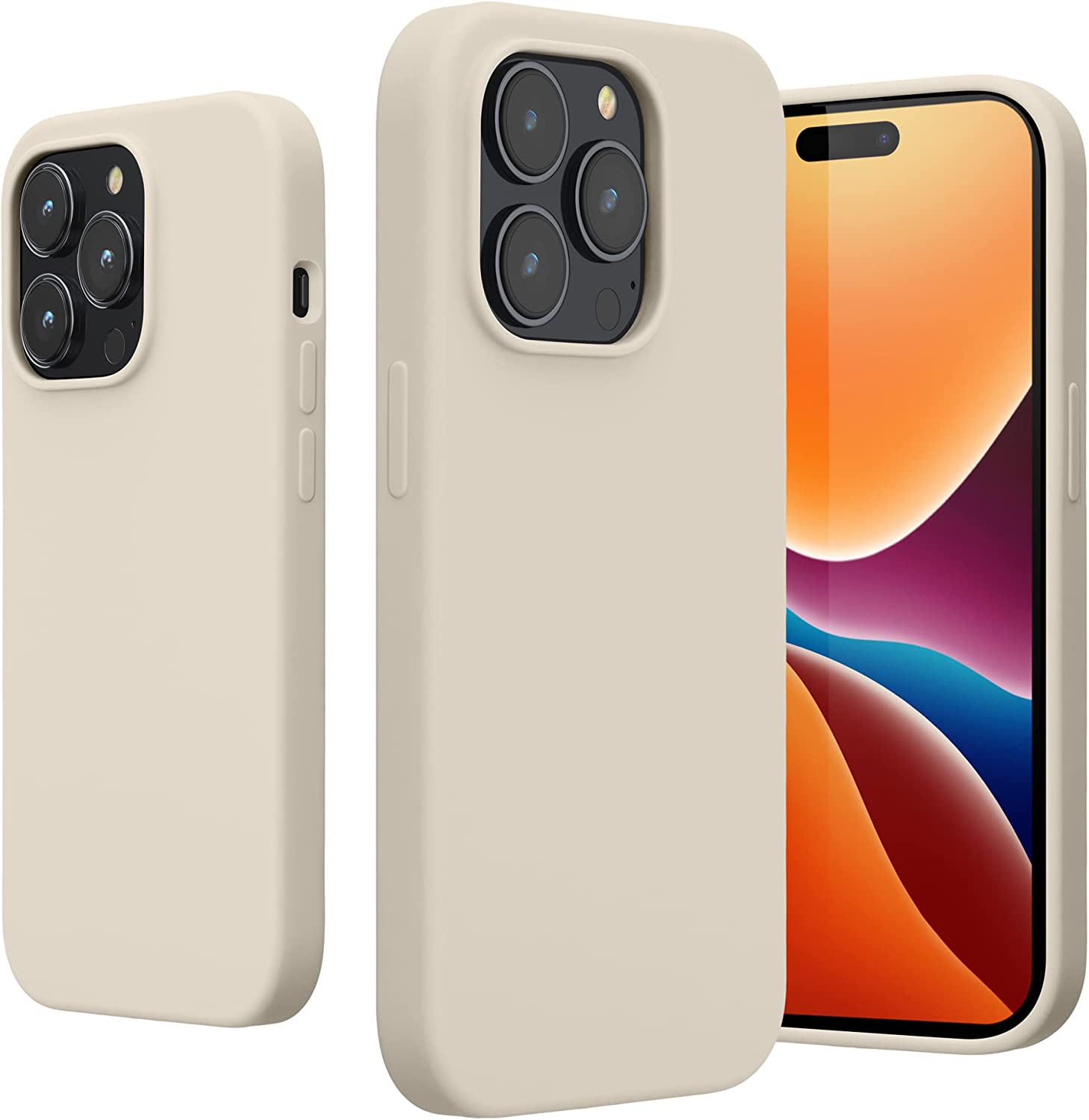 KW iPhone 14 Pro Θήκη Σιλικόνης TPU - Cream - 59073.16