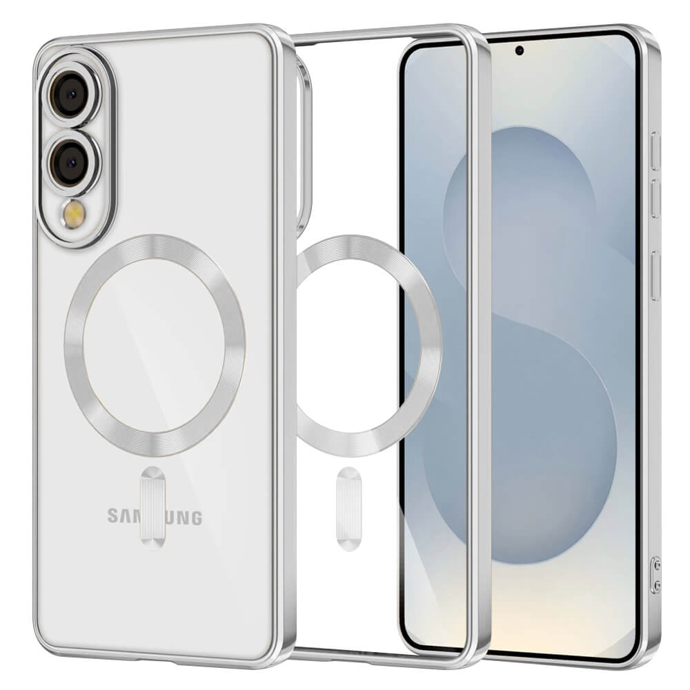 Techsuit Samsung Galaxy S25 Edge - Luxury Crystal MagSafe - Θήκη Σιλικόνης - Silver