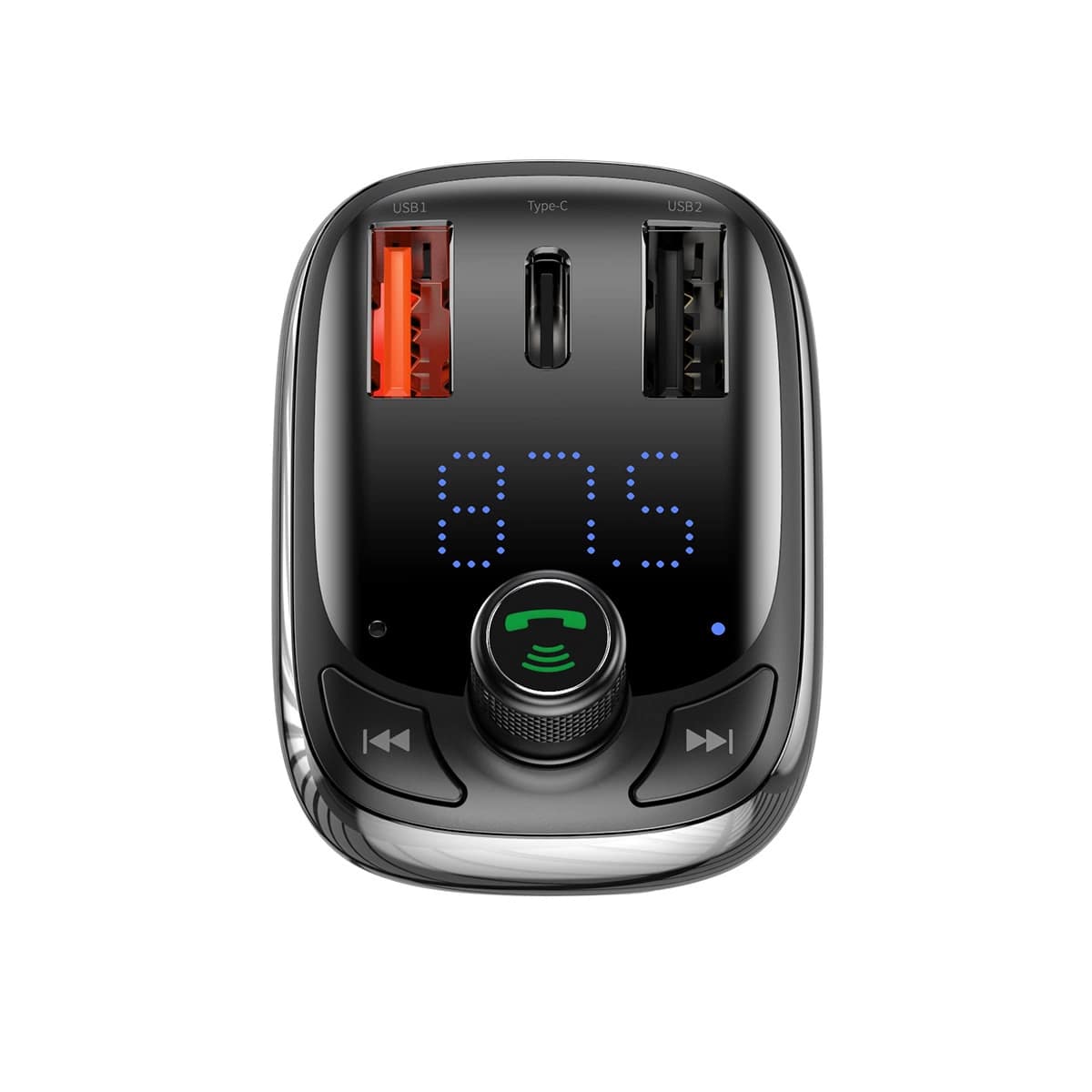 Baseus T Typed S-13 Overseas Edition Car FM Transmitter για Αναπαραγωγή Μουσικής / Handsfree Κλήσεις / Φόρτιση Κινητών στο Αυτοκίνητο PD QC 3.0 - Black - CCMT000101