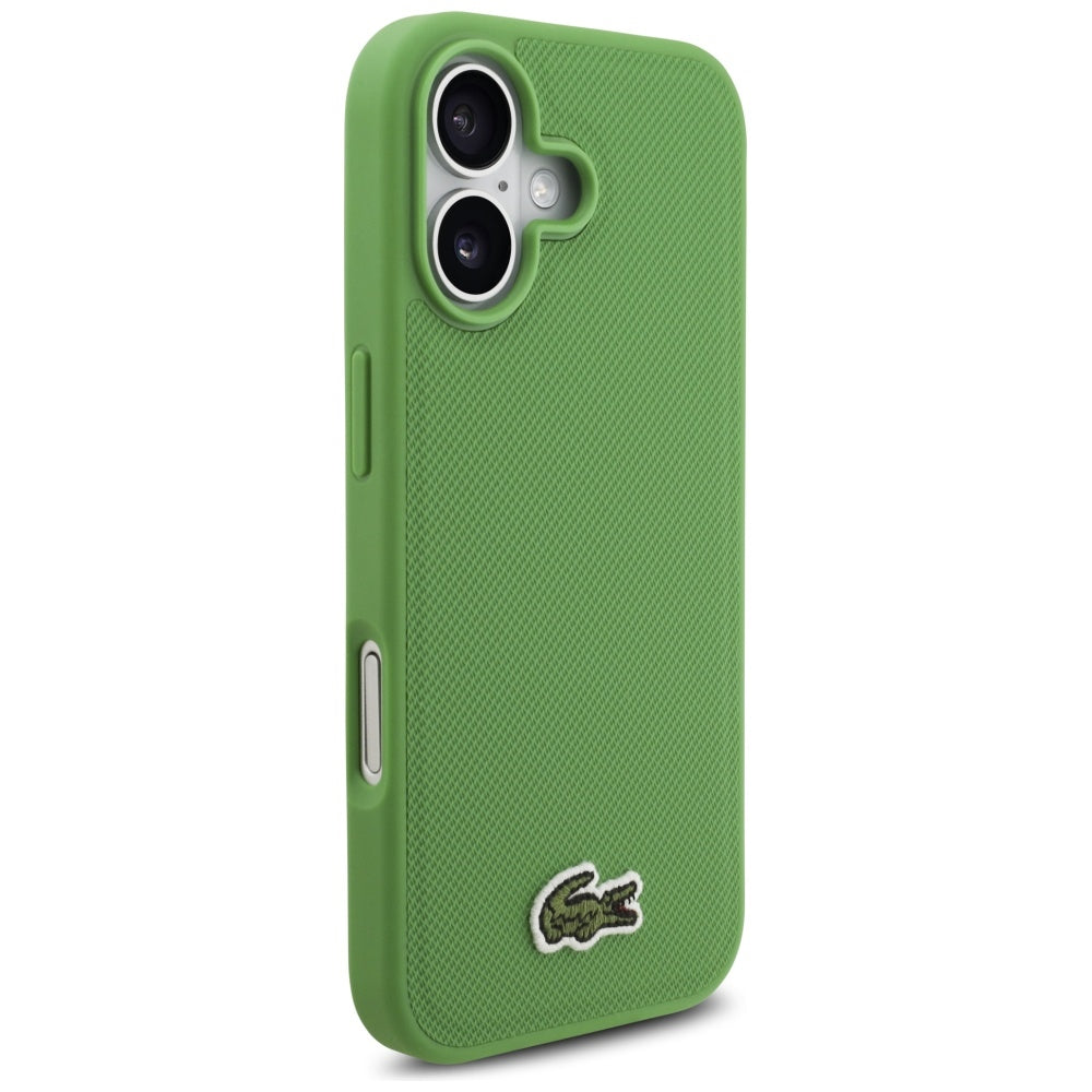 Lacoste iPhone 17 - Iconic Petit Pique Woven Logo MagSafe - Σκληρή Θήκη με Πλαίσιο Σιλικόνης - Green