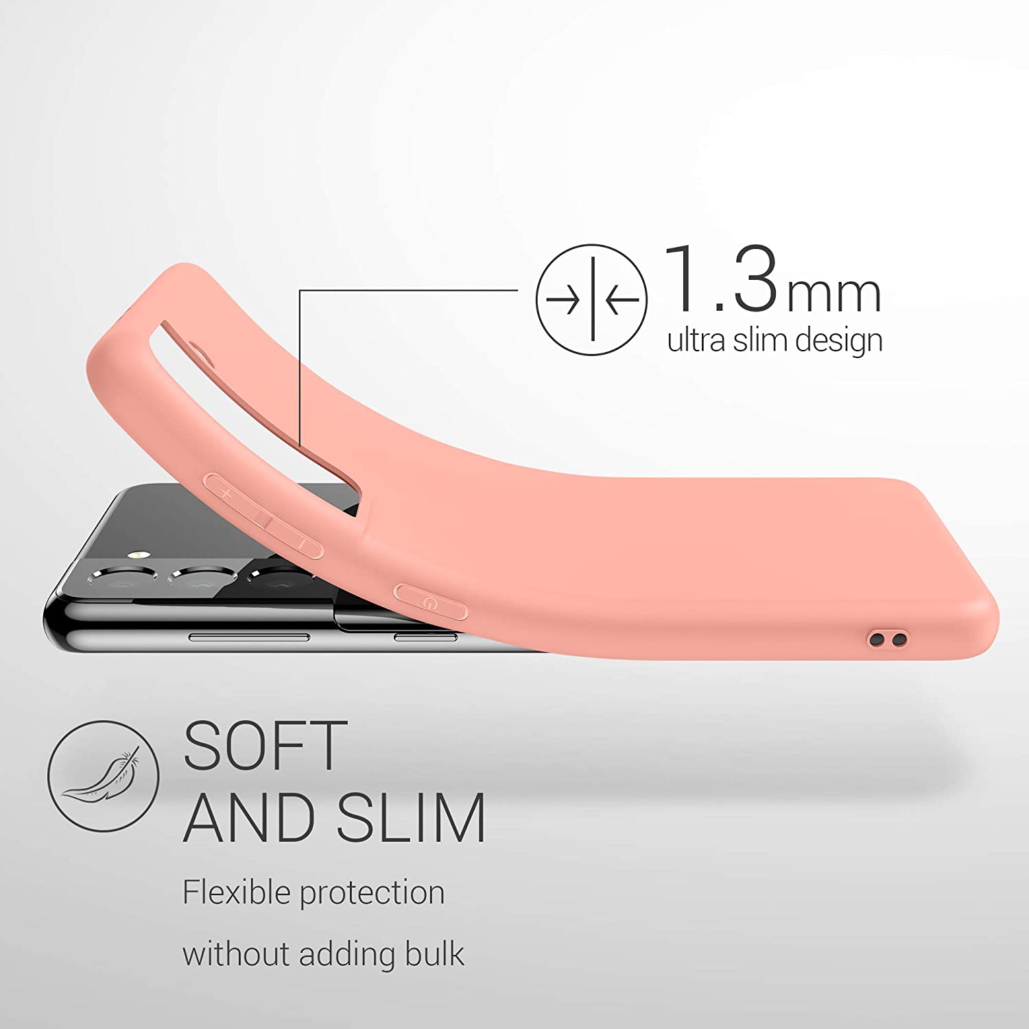 KW Samsung Galaxy S21 Θήκη Σιλικόνης TPU - Coral Matte - 54055.56