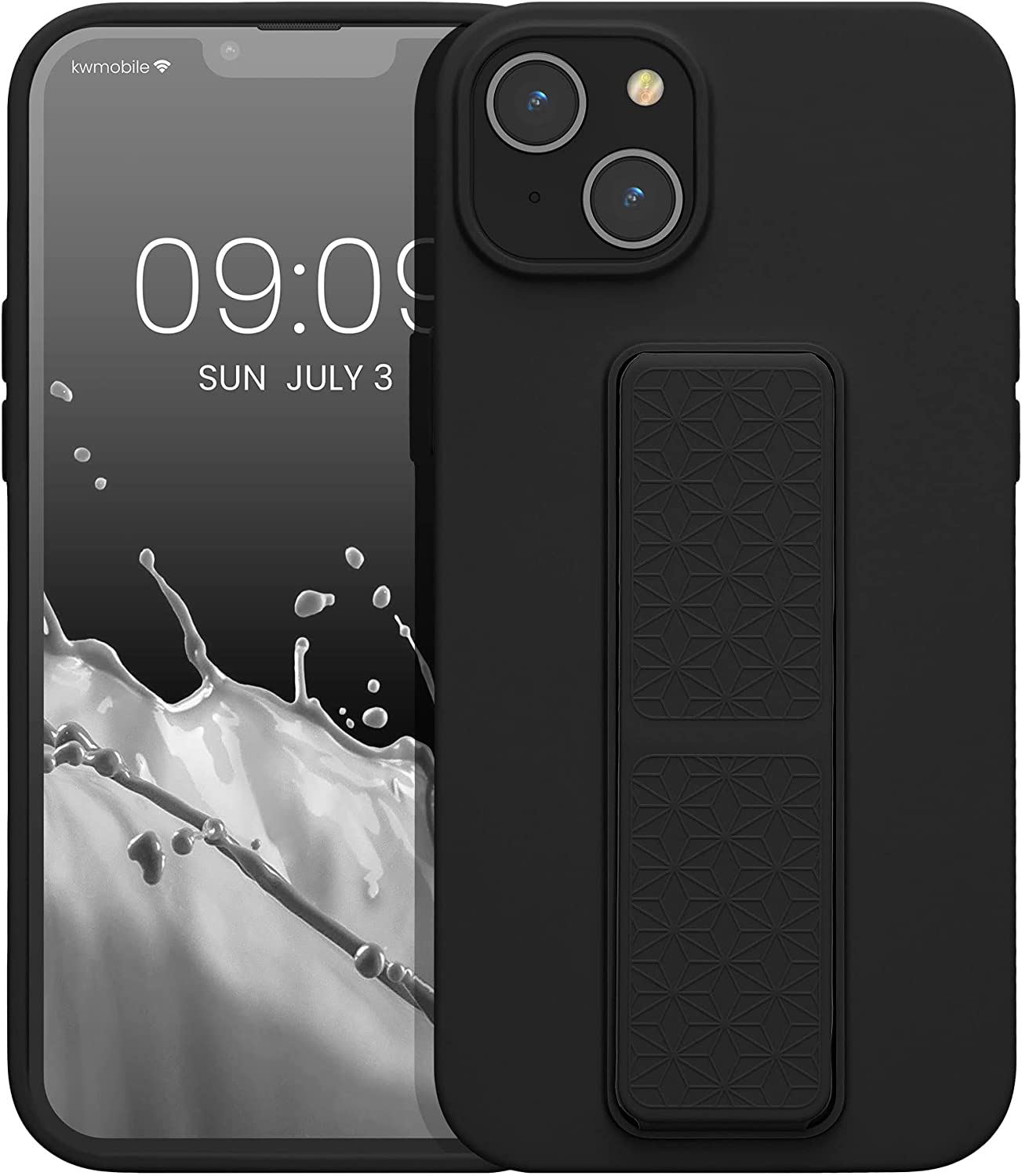 KW iPhone 14 Plus Θήκη Σιλικόνης TPU με Finger Holder - Black - 60411.01