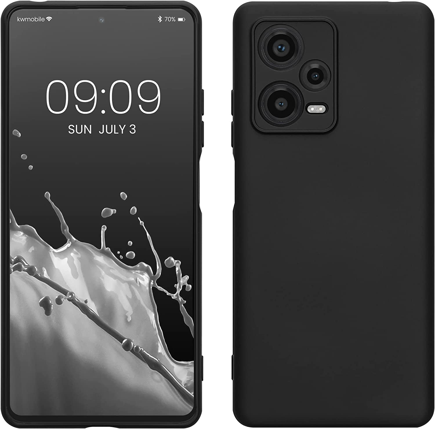 KW Xiaomi Redmi Note 12 Pro+ Θήκη Σιλικόνης Rubberized TPU - Black - 60734.01