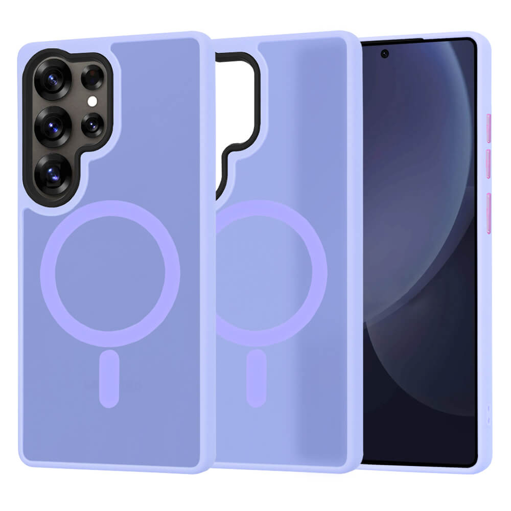 Techsuit Samsung Galaxy S25 Ultra - HaloFrost MagSafe Series - Σκληρή Θήκη με Πλαίσιο Σιλικόνης - Light Purple