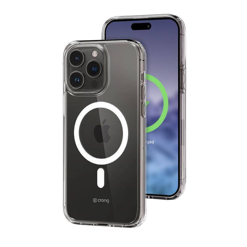 Crong iPhone 15 Pro Max Clear Mag Cover - Σκληρή Θήκη με Πλαίσιο Σιλικόνης και MagSafe - Clear