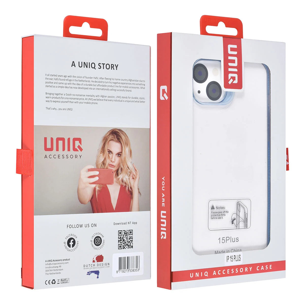 Tuniq iPhone 15 Plus / 14 Plus - Σκληρή Θήκη με Πλαίσιο Σιλικόνης - Ημιδιάφανο Μπλε / Διάφανο