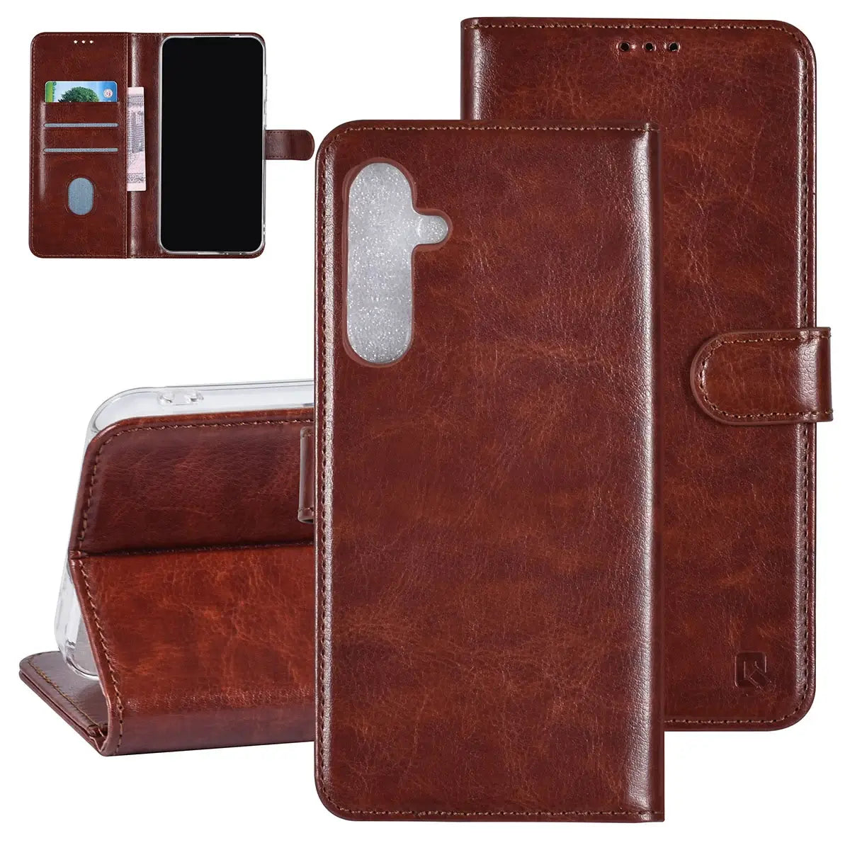 Tuniq Samsung Galaxy A55 5G - Θήκη Πορτοφόλι Stand από Δερματίνη - Καφέ