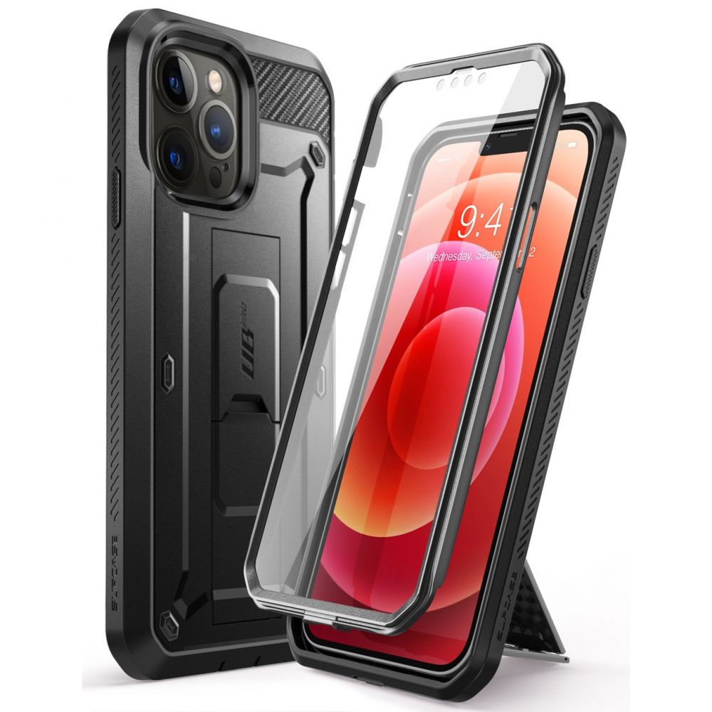 Supcase iPhone 13 Pro Max Unicorn Beetle Pro Σκληρή Θήκη με Προστασία Οθόνης και Stand - Black