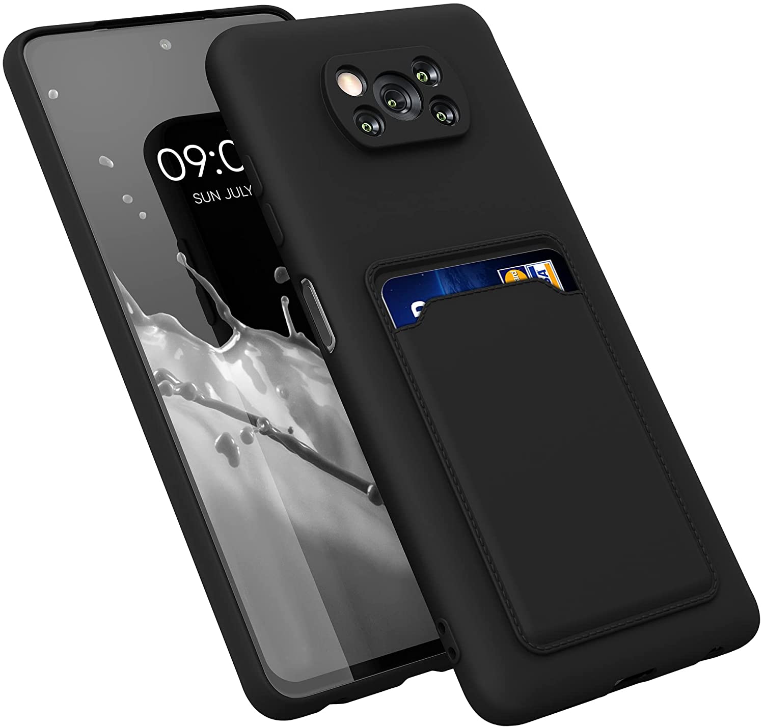 KW Xiaomi Poco X3 NFC / X3 Pro Θήκη Σιλικόνης TPU με Υποδοχή για Κάρτα - Matte Black - 56050.47