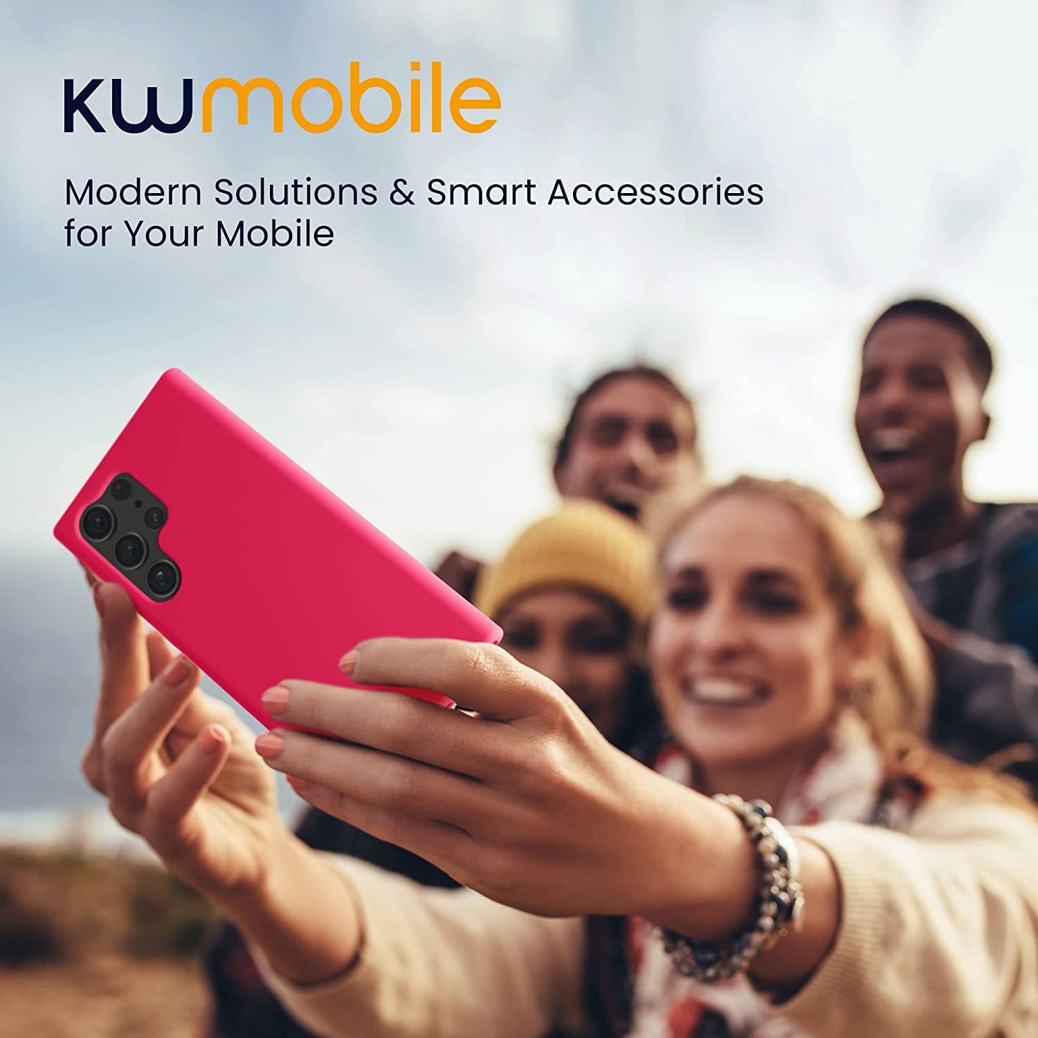 KW Samsung Galaxy S23 Ultra Θήκη Σιλικόνης Rubberized TPU - Neon Pink - 60275.77