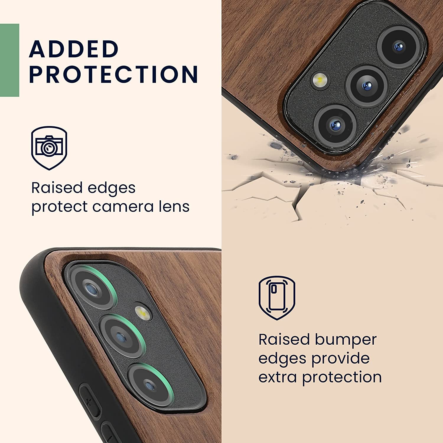 KW Samsung Galaxy A54 5G Θήκη από Φυσικό Ξύλο - Design Compass Vintage - Dark Brown - 60799.02