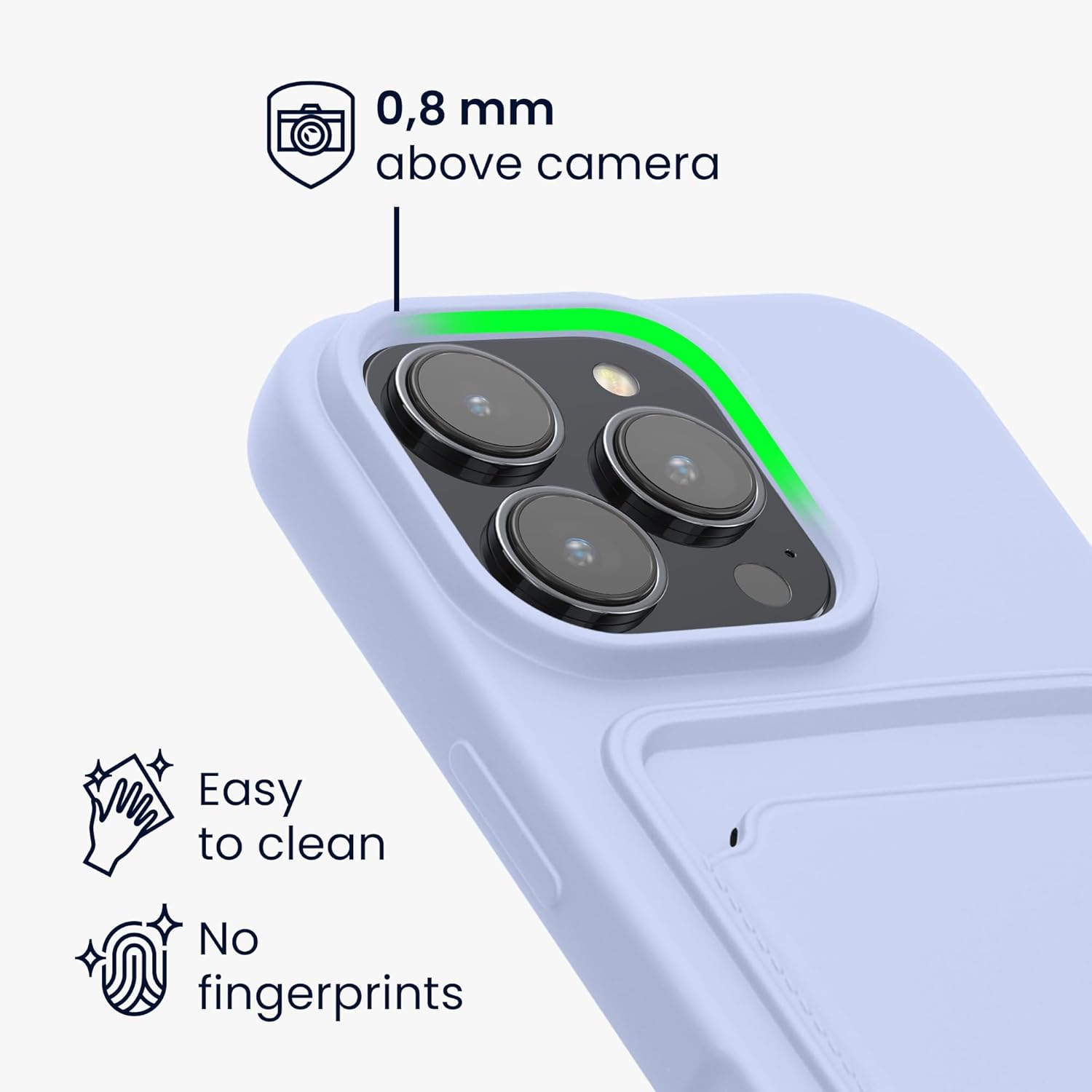 KW iPhone 16 Pro Θήκη Σιλικόνης TPU με Υποδοχή για Κάρτα - Lavender