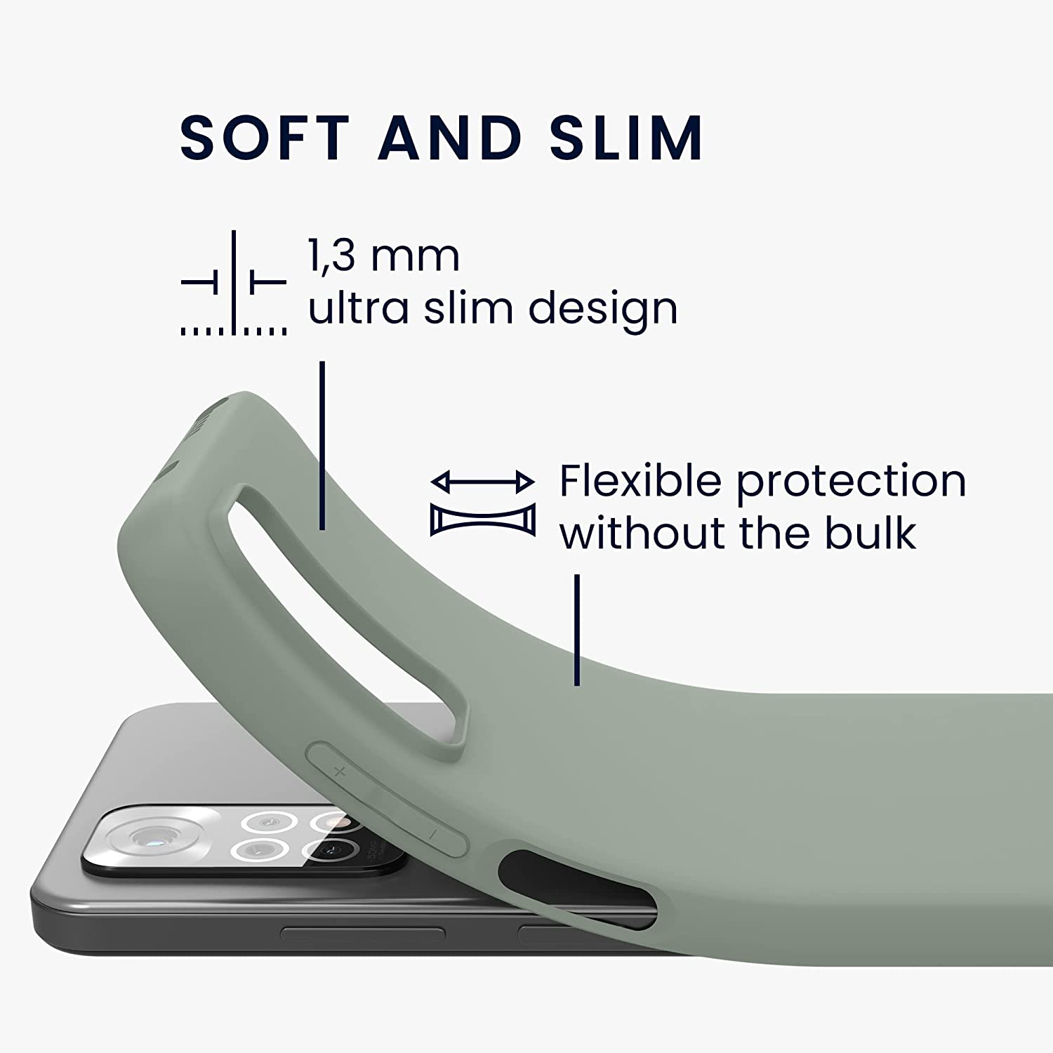 KW Xiaomi Redmi Note 11 / Redmi Note 11S Θήκη Σιλικόνης TPU - Grey Green - 57368.172