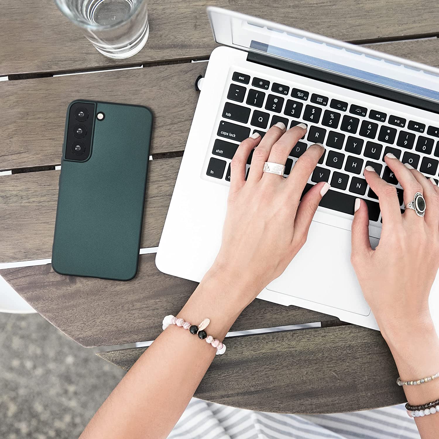 KW Samsung Galaxy S22 Θήκη Σιλικόνης - Metallic Petrol - 56757.14