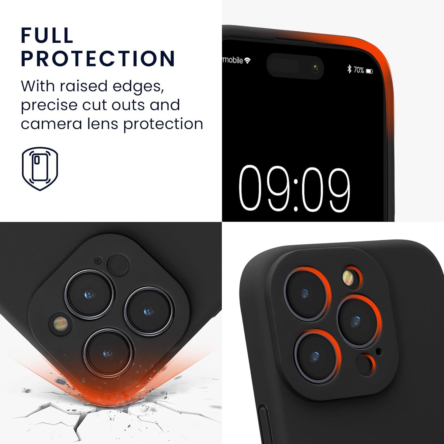 KW iPhone 16 Pro Θήκη Σιλικόνης Rubberized TPU - Black