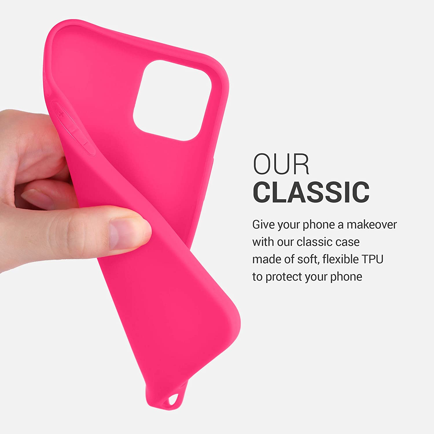 KW iPhone 12 / iPhone 12 Pro Θήκη Σιλικόνης TPU - Neon Pink - 53939.77