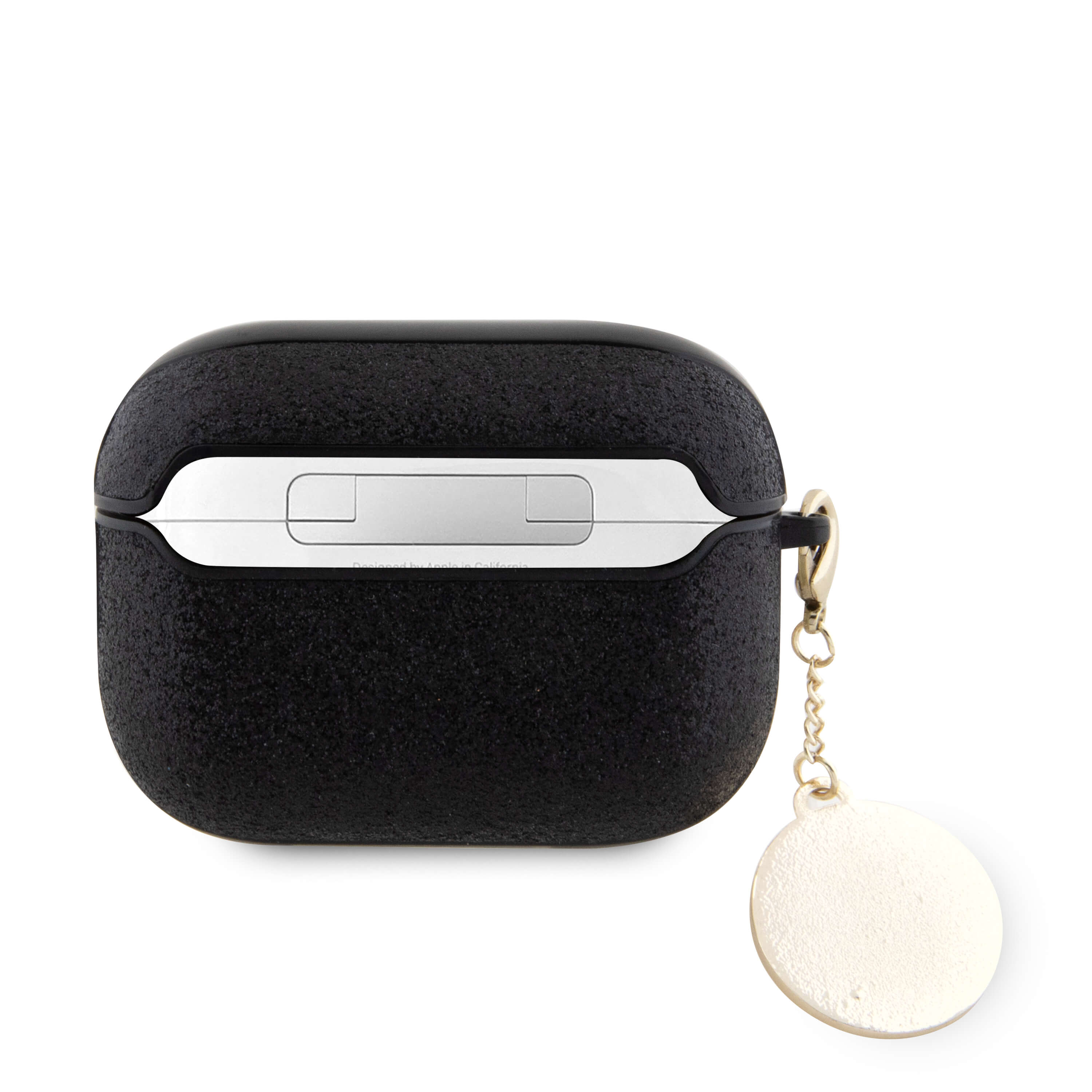 Guess AirPods Pro 2 Θήκη Σιλικόνης - Fixed Glitter Heart Diamond Charm - Black