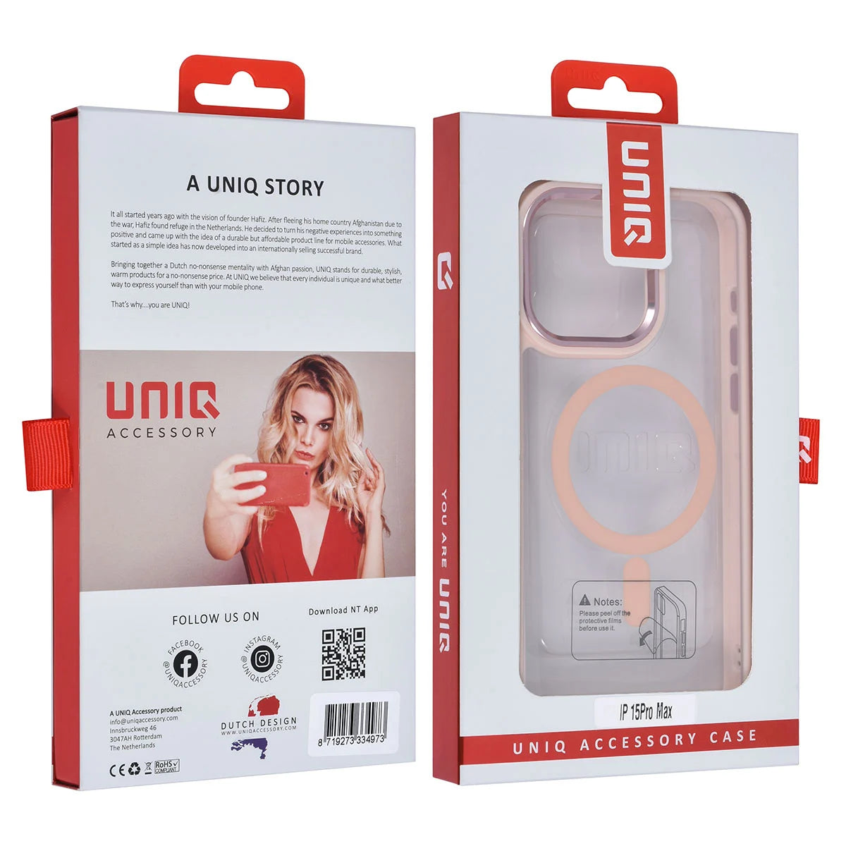 Tuniq iPhone 15 Pro Max - MagSafe - Σκληρή Θήκη με Πλαίσιο Σιλικόνης - Ροζ / Διάφανη