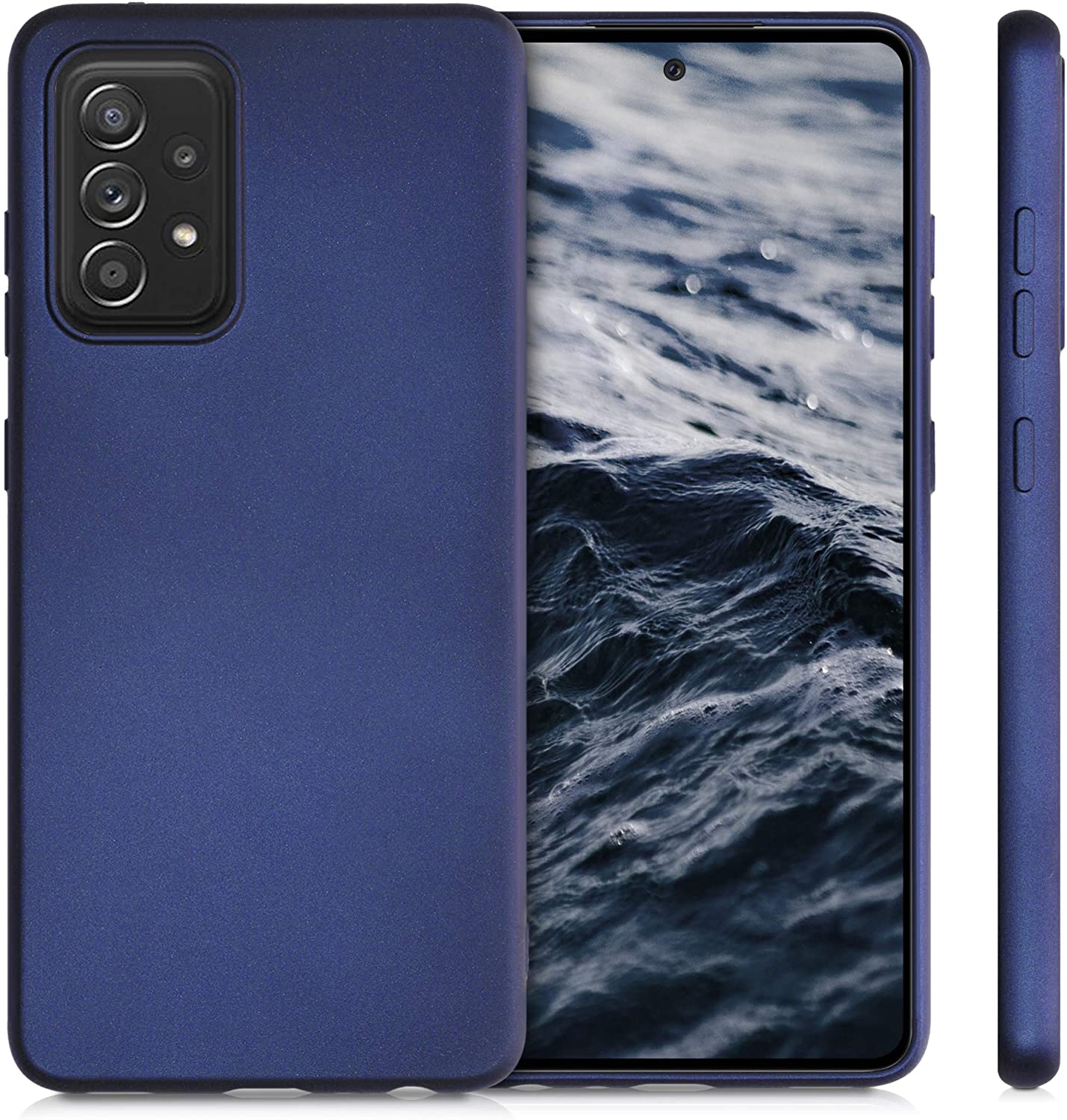 KW Samsung Galaxy A52 / A52 5G / A52s 5G Θήκη Σιλικόνης TPU - Metallic Blue - 54351.64