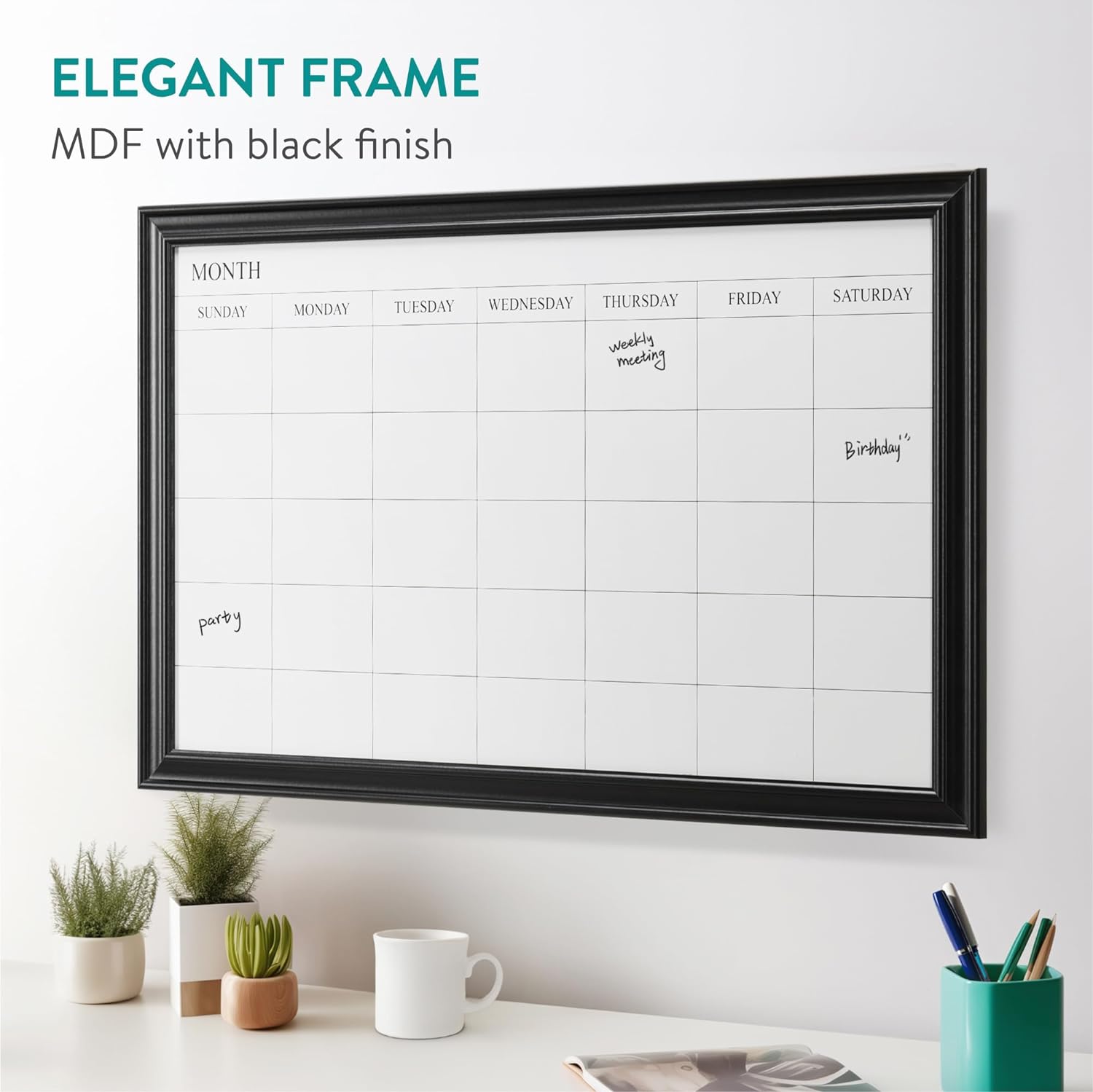 Navaris Εβδομαδιαίος Μαγνητικός Πίνακας Χρονοδιαγράμματος - 75 x 50 cm - White / Black - 56504.02