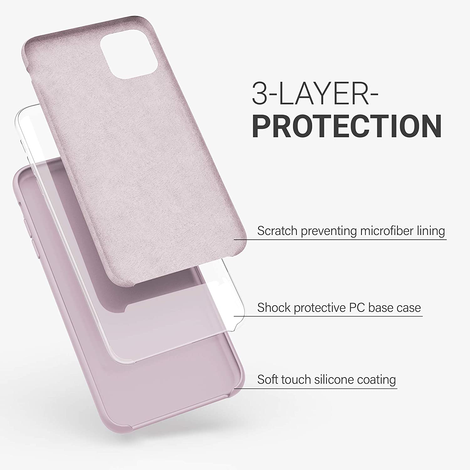 KW iPhone 11 Θήκη Σιλικόνης Rubber TPU - Dusty Pink - 49724.10