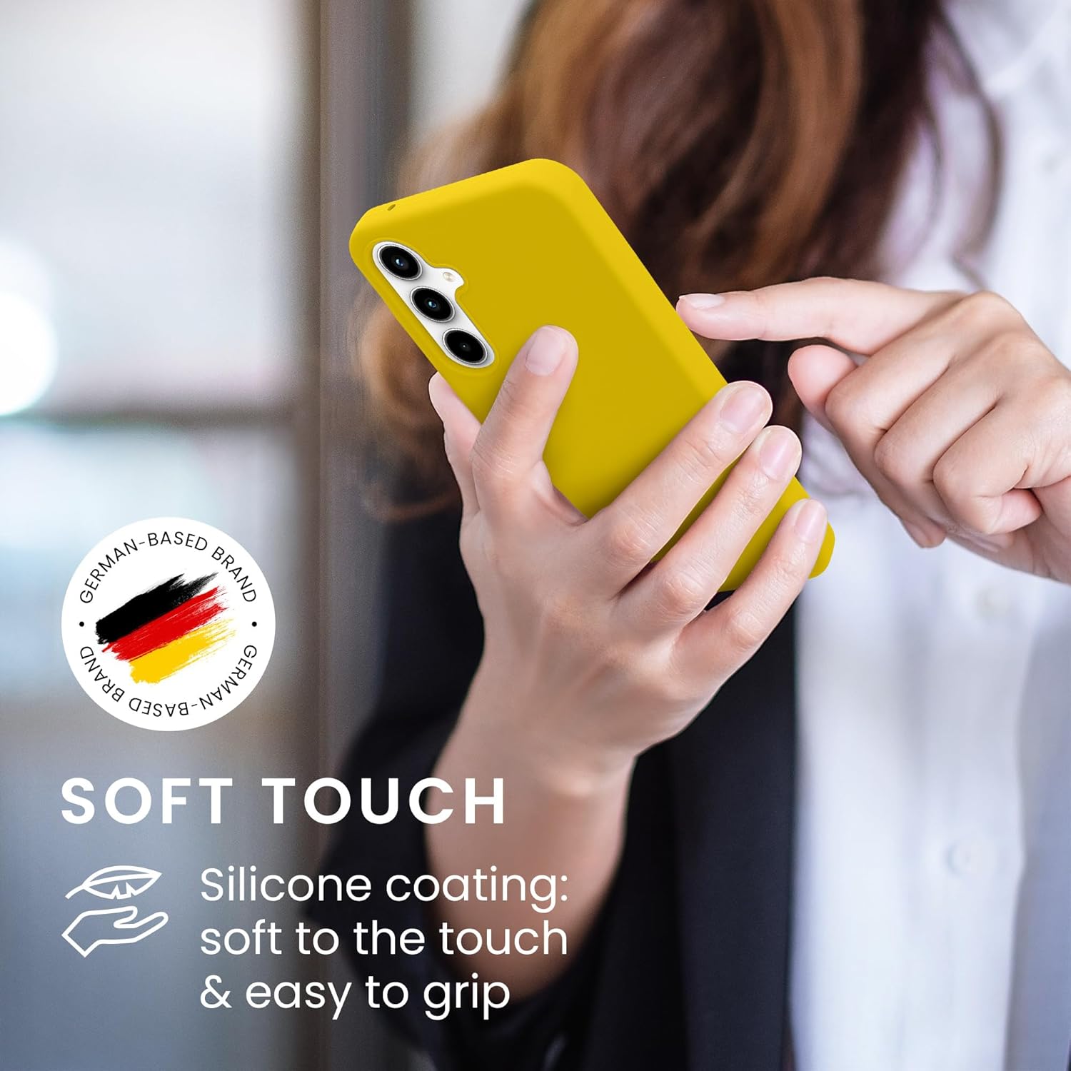 KW Samsung Galaxy A35 5G Θήκη Σιλικόνης Rubberized TPU - Bright Yellow