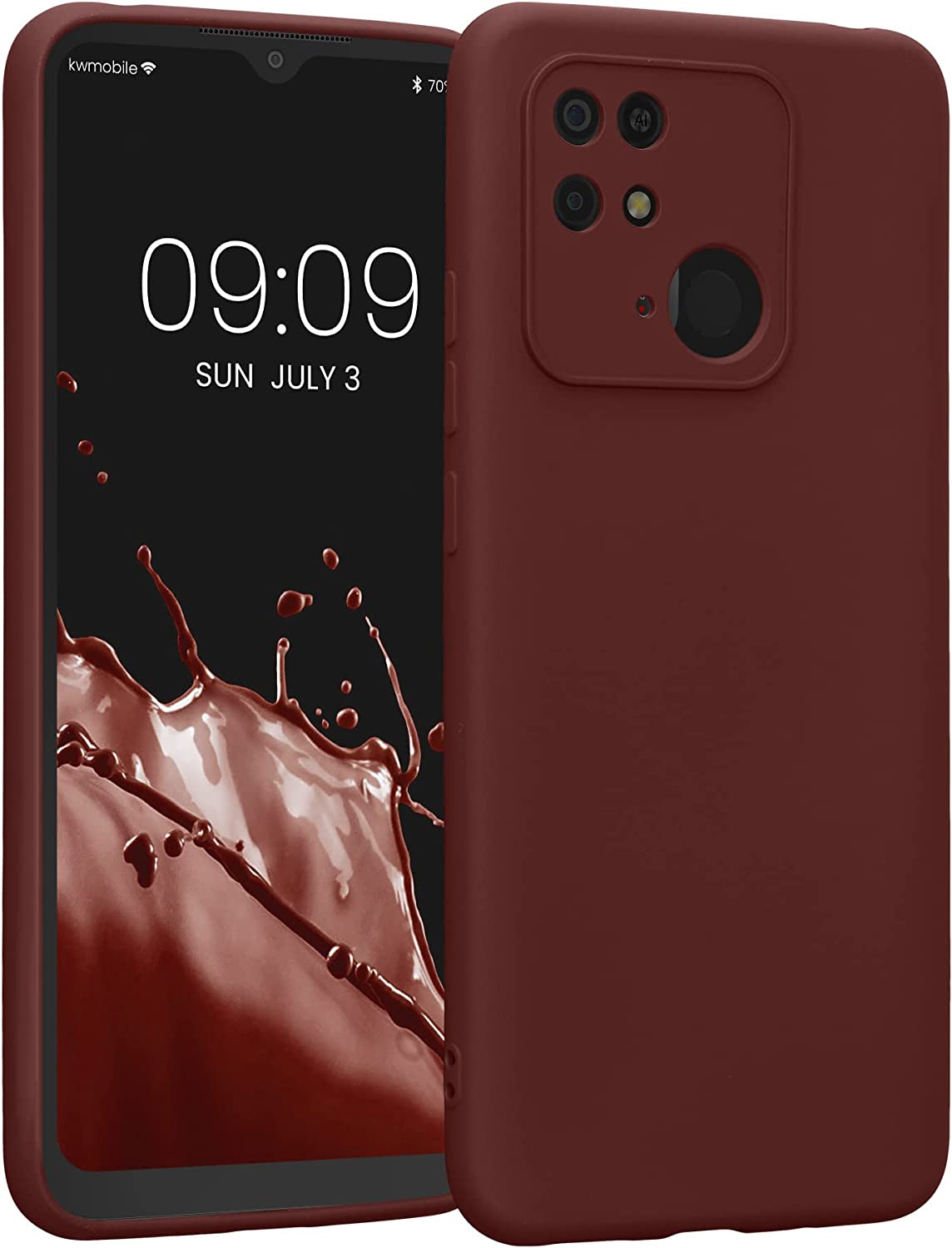 KW Xiaomi Redmi 10C Θήκη Σιλικόνης Rubberized TPU - Bordeaux Purple - 59229.187