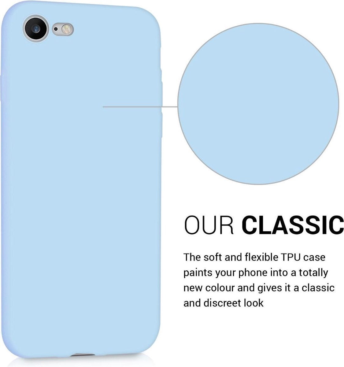 KW iPhone SE 2022 / SE 2020 / 7 / 8 Θήκη Σιλικόνης TPU - Light Blue Matt - 39458.23