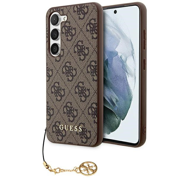 Guess Samsung Galaxy A55 5G - 4G Charms Collection - Θήκη με Επένδυση Συνθετικού Δέρματος - Brown - GUHCSA55GF4GBR