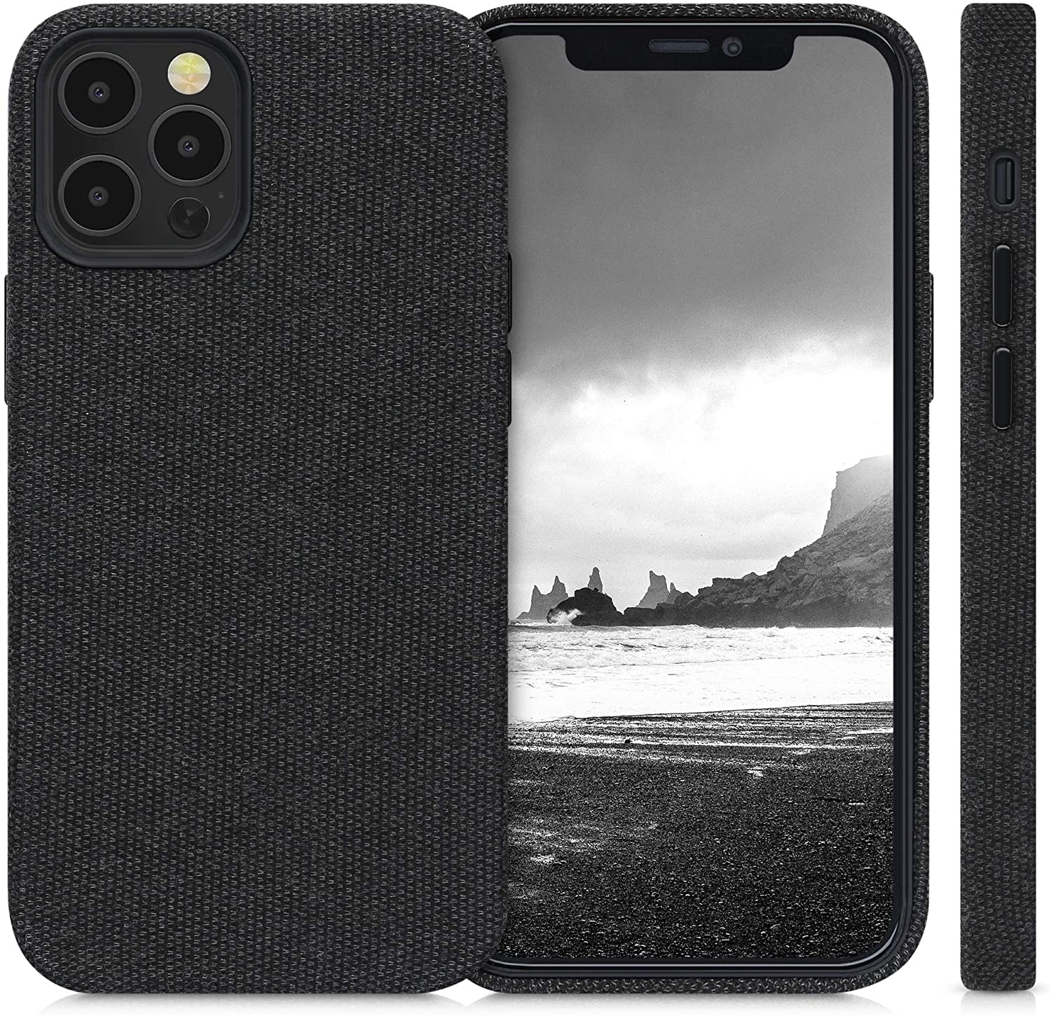 KW iPhone 12 Pro Max Θήκη Σιλικόνης TPU Canvas - Dark Grey - 52744.19