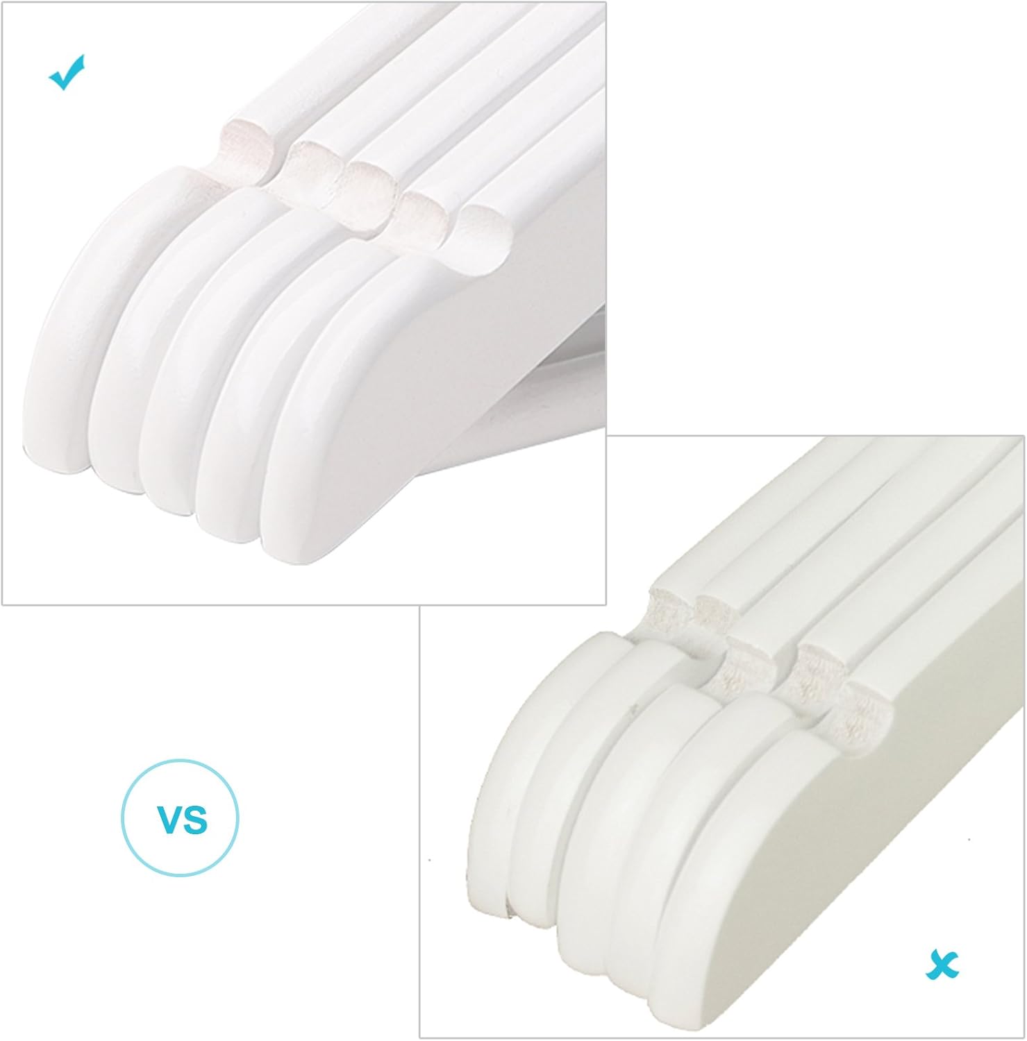 Songmics Σετ με 10 Παιδικές Ξύλινες Κρεμάστρες Ρούχων - 35 x 20 cm - White - CRW006W02