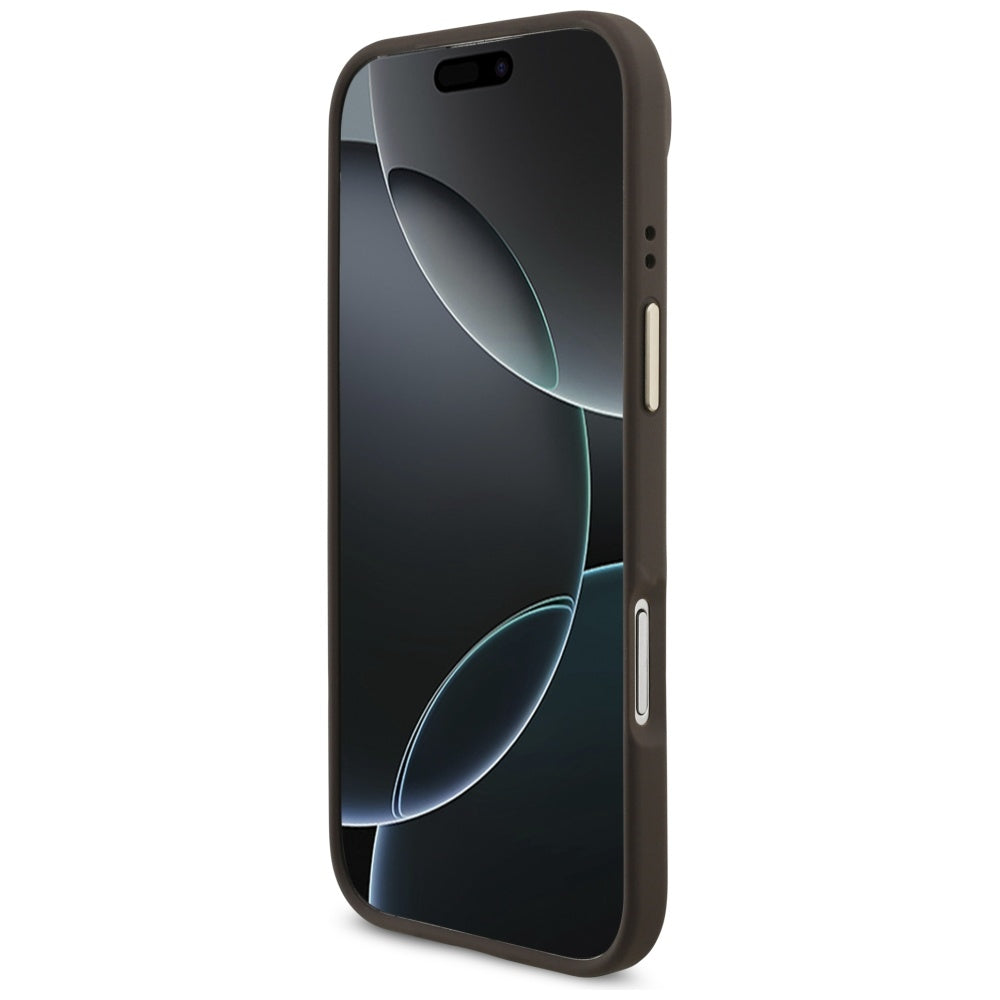 Guess iPhone Air - 4G Big 4G Classic Logo - Σκληρή Θήκη με Πλαίσιο Σιλικόνης και Επένδυση από Οικολογικό Δέρμα - Brown / Gold - GUHCP17M4GMGCBR