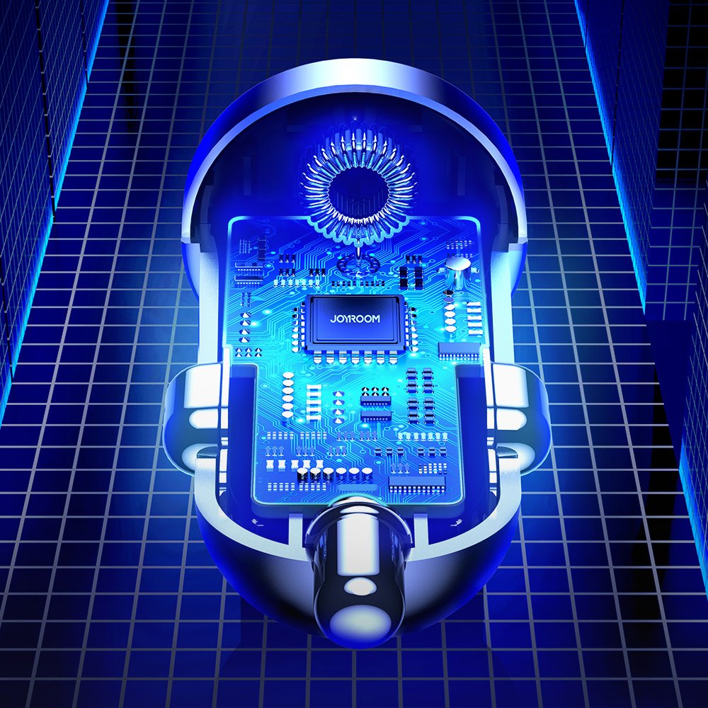 Joyroom C-A08 Φορτιστής Αυτοκινήτου Γρήγορης Φόρτισης με 1 Θύρα USB και 1 Θύρα Type-C 5A PD 30W QC 3.0 - Black