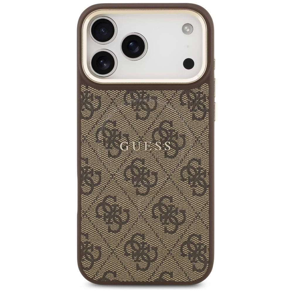 Guess iPhone 17 Pro Max - 4G PU Classic Logo MagSafe - Σκληρή Θήκη με Πλαίσιο Σιλικόνης και Επένδυση Οικολογικού Δέρματος - Brown - GUHMP17XP4MSEGCW