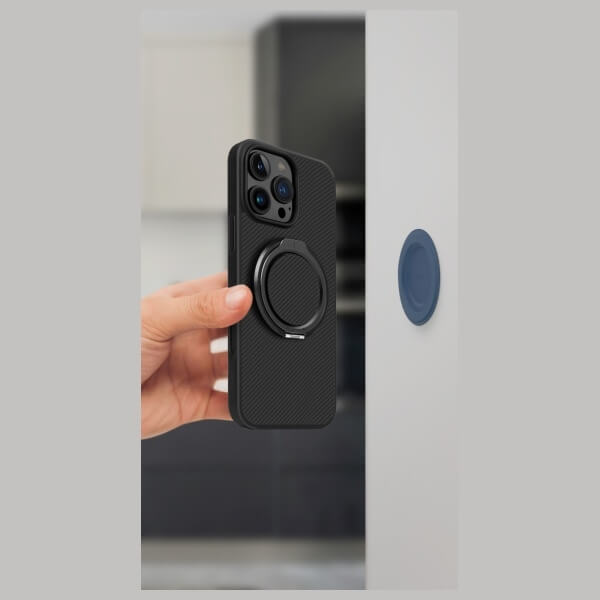 Uniq GripFit Premium 360 Ring Holder - Μαγνητικό Δαχτυλίδι Συγκράτησης Κινητού / Βάση Στήριξης - Carbon Black
