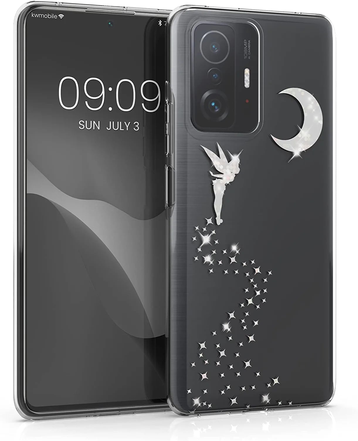 KW Xiaomi 11T / 11T Pro Θήκη Σιλικόνης TPU - Design Fairy Glitter - Silver / Διάφανη - 57086.04