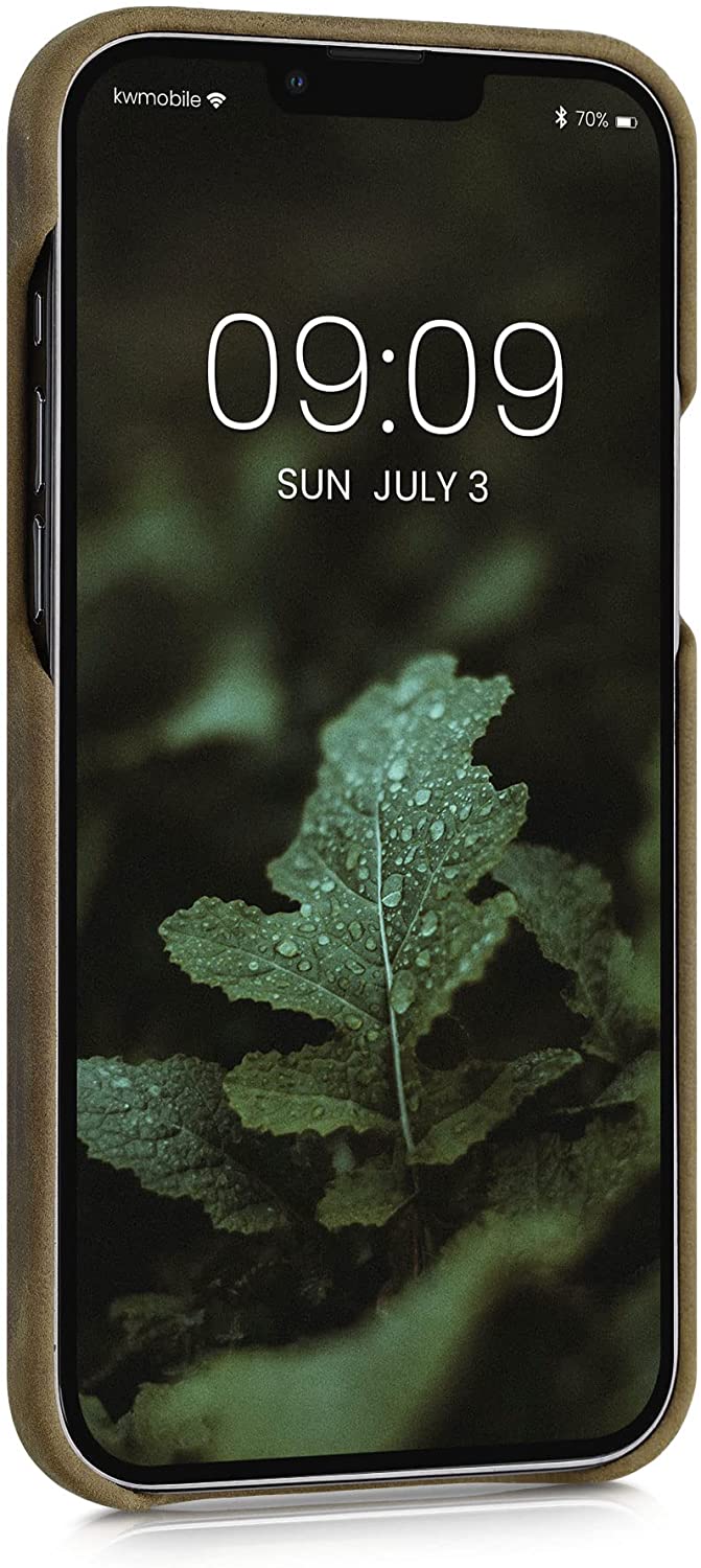 Kalibri iPhone 13 Pro Max Σκληρή Θήκη με Επένδυση Γνήσιου Δέρματος - Brown - 56416.05