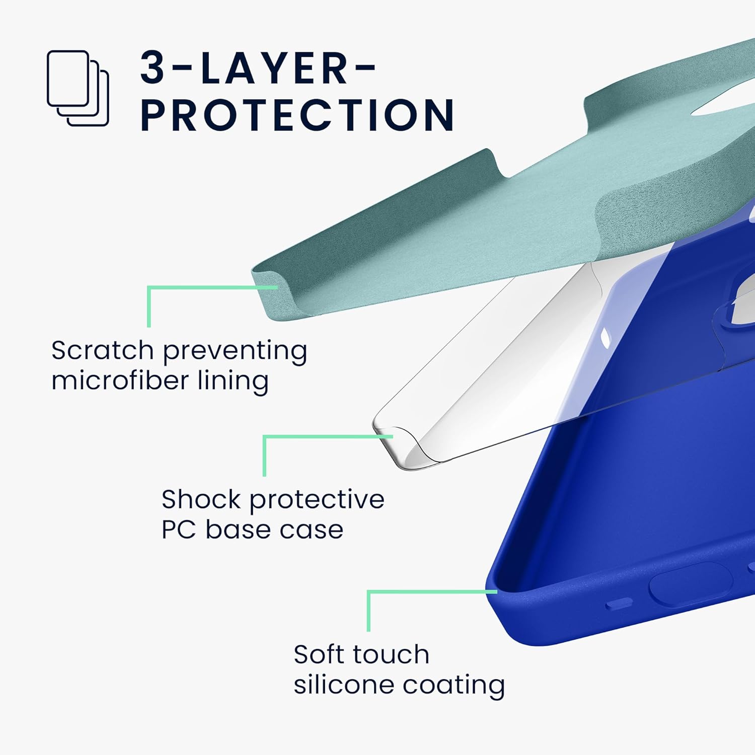 KW iPhone 15 Pro Θήκη Σιλικόνης Rubberized TPU - Baltic Blue